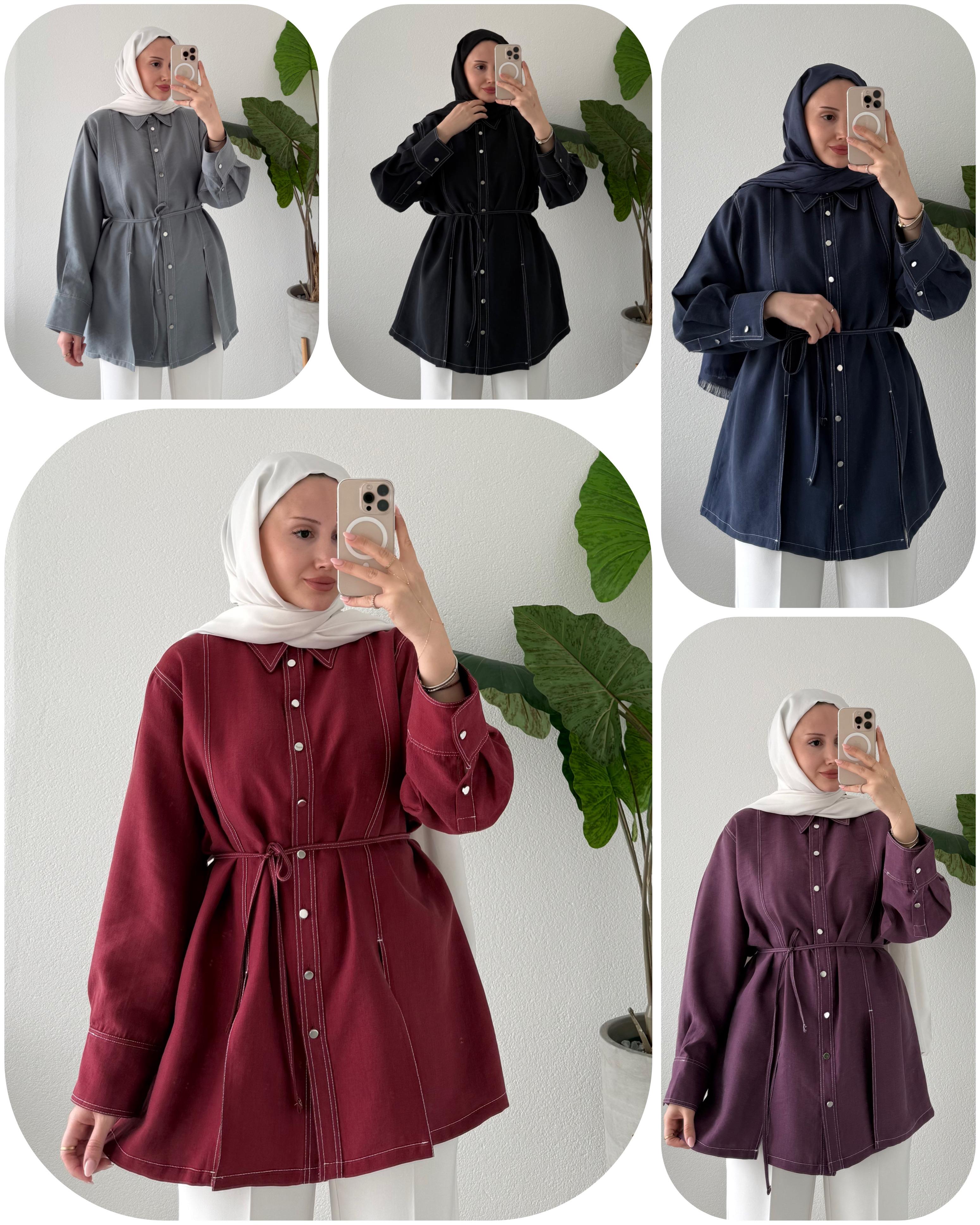 YIRTMAÇ DETAYLI TENSEL GÖMLEK