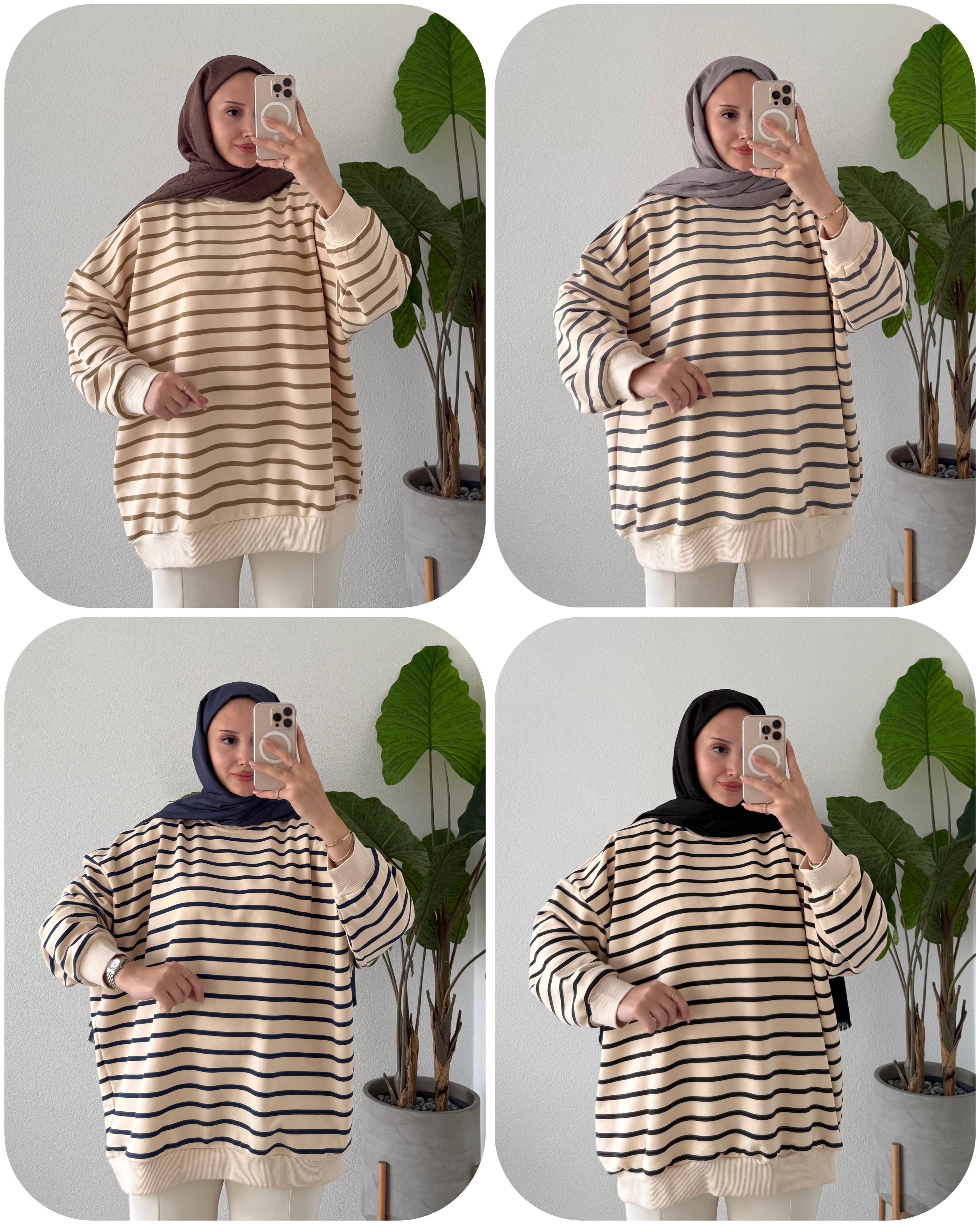 ROAY ÇİZGİLİ SWEATSHİRT