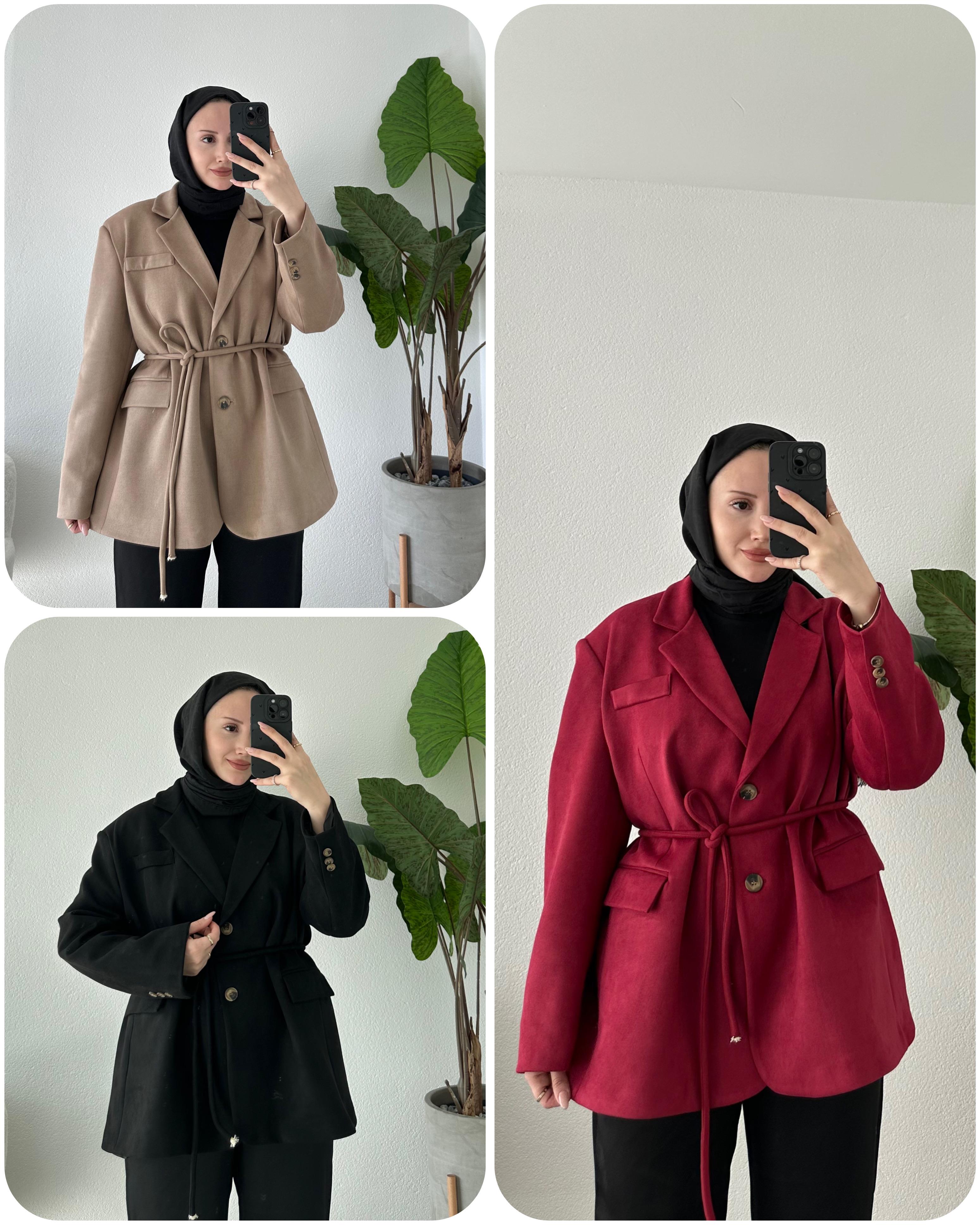 SÜET KUŞAKLI CEKET