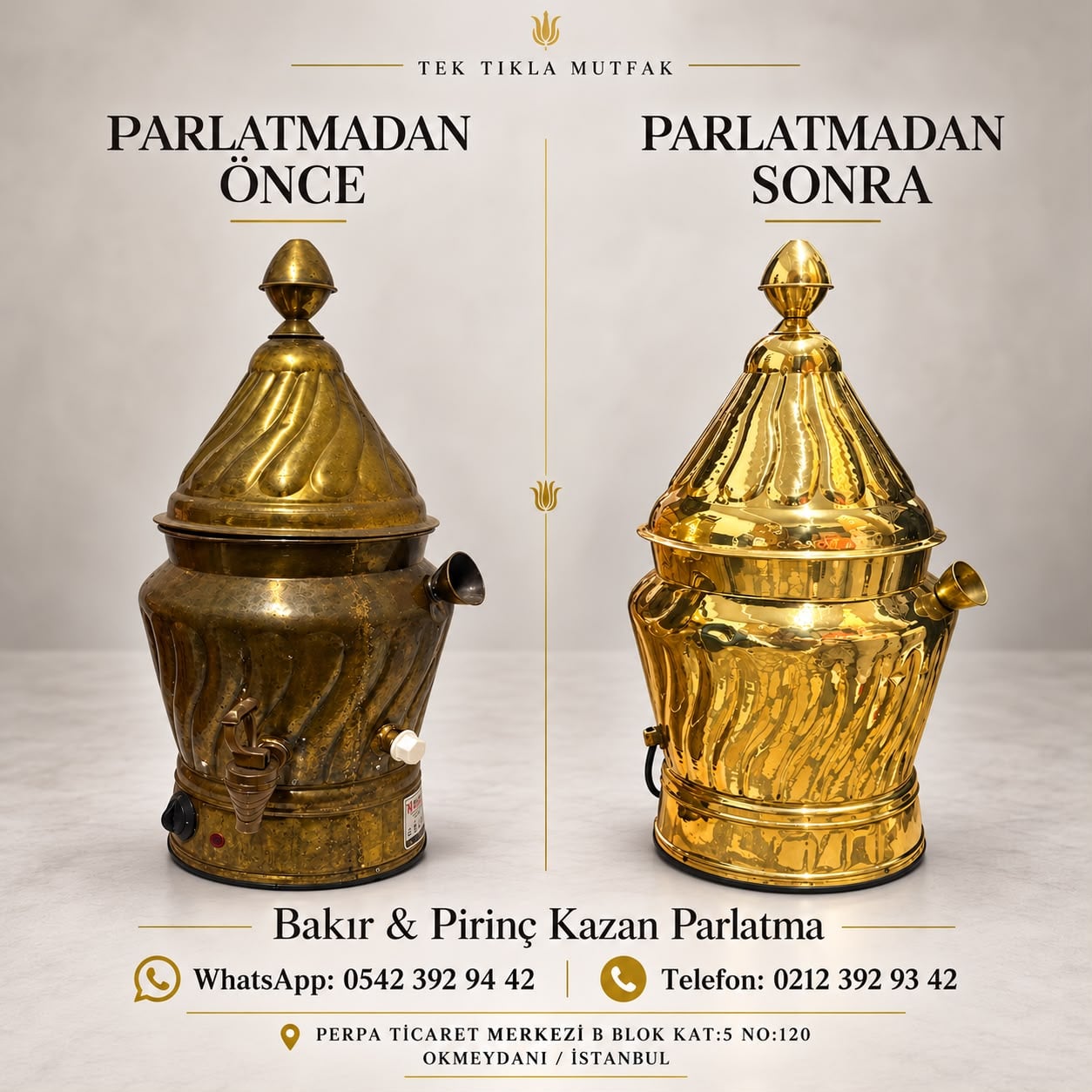 Pirinç ve Bakır Sahlep Kazanı Parlatma İşlemi ve Sahlep Kazanı Tamiri