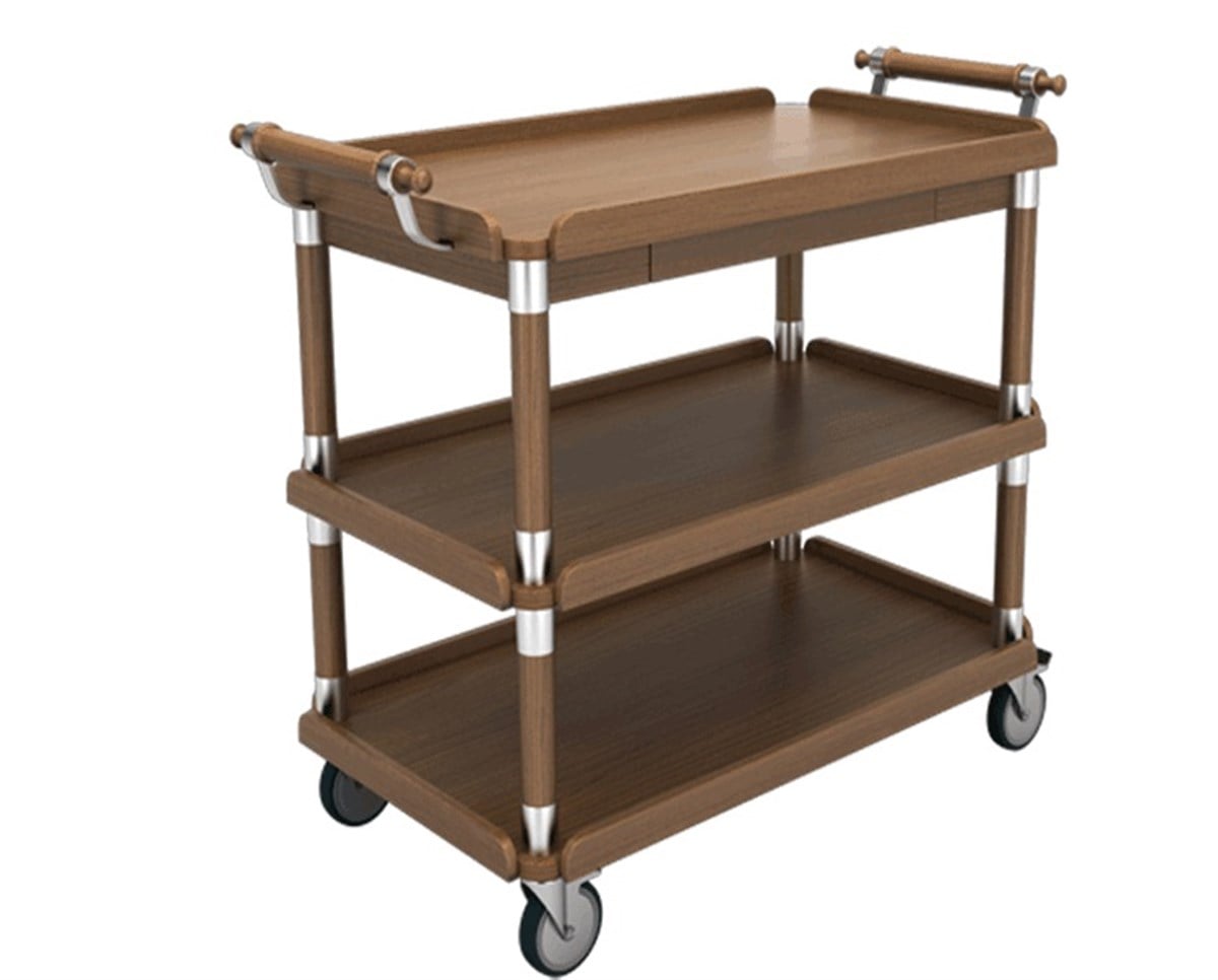 3 Katlı Ahşap Servis Arabası