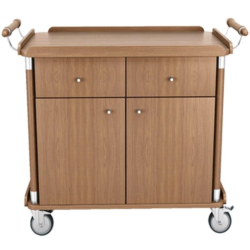 Dolaplı Ahşap Servis Arabası