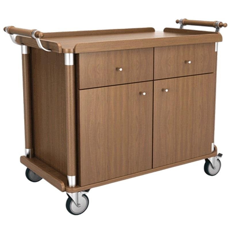 Dolaplı Ahşap Servis Arabası