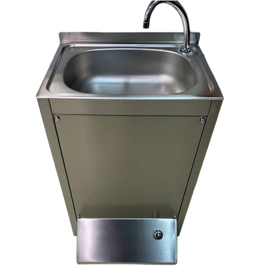 Paslanmaz Ayak Basmalı El Yıkama Evyesi