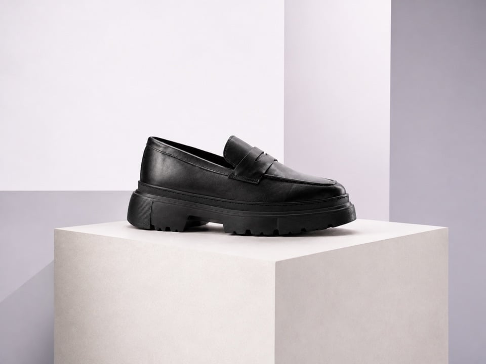 Siyah Deri Loafer