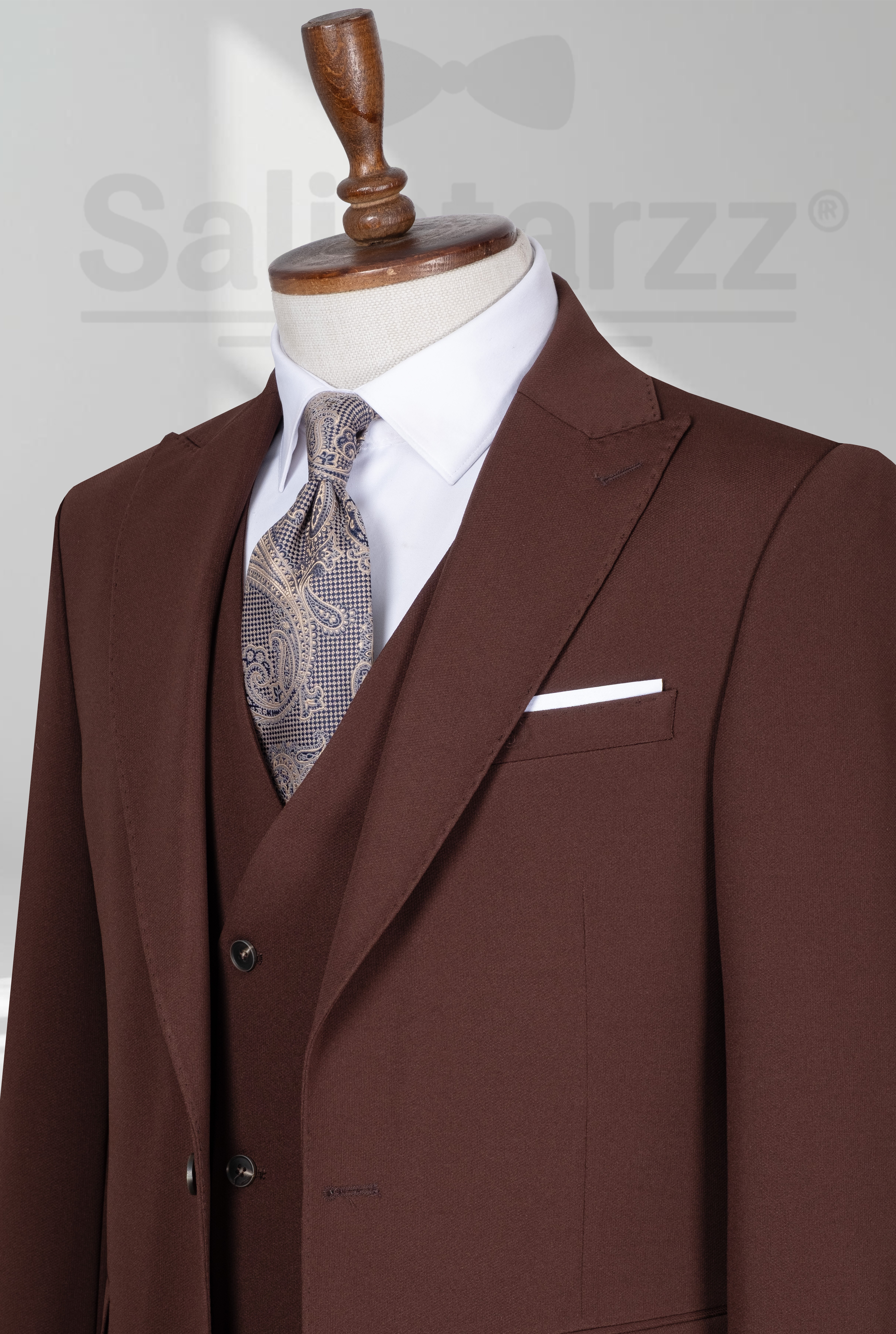 Bordo İtalyan Yelekli Takım Elbise SD42456