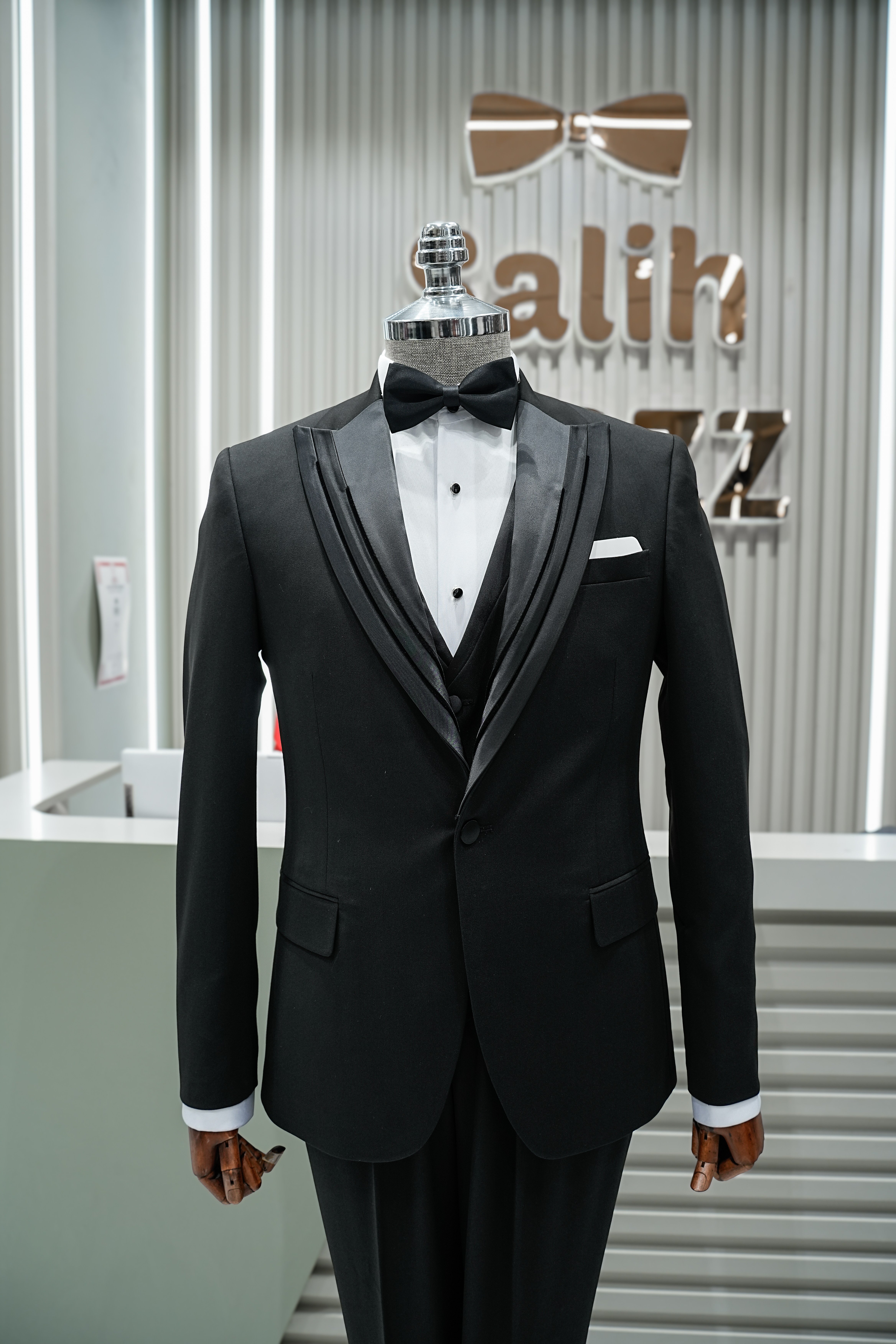 Damatlık İtalyan Kesim Slim Fit Yelekli Siyah SD42506