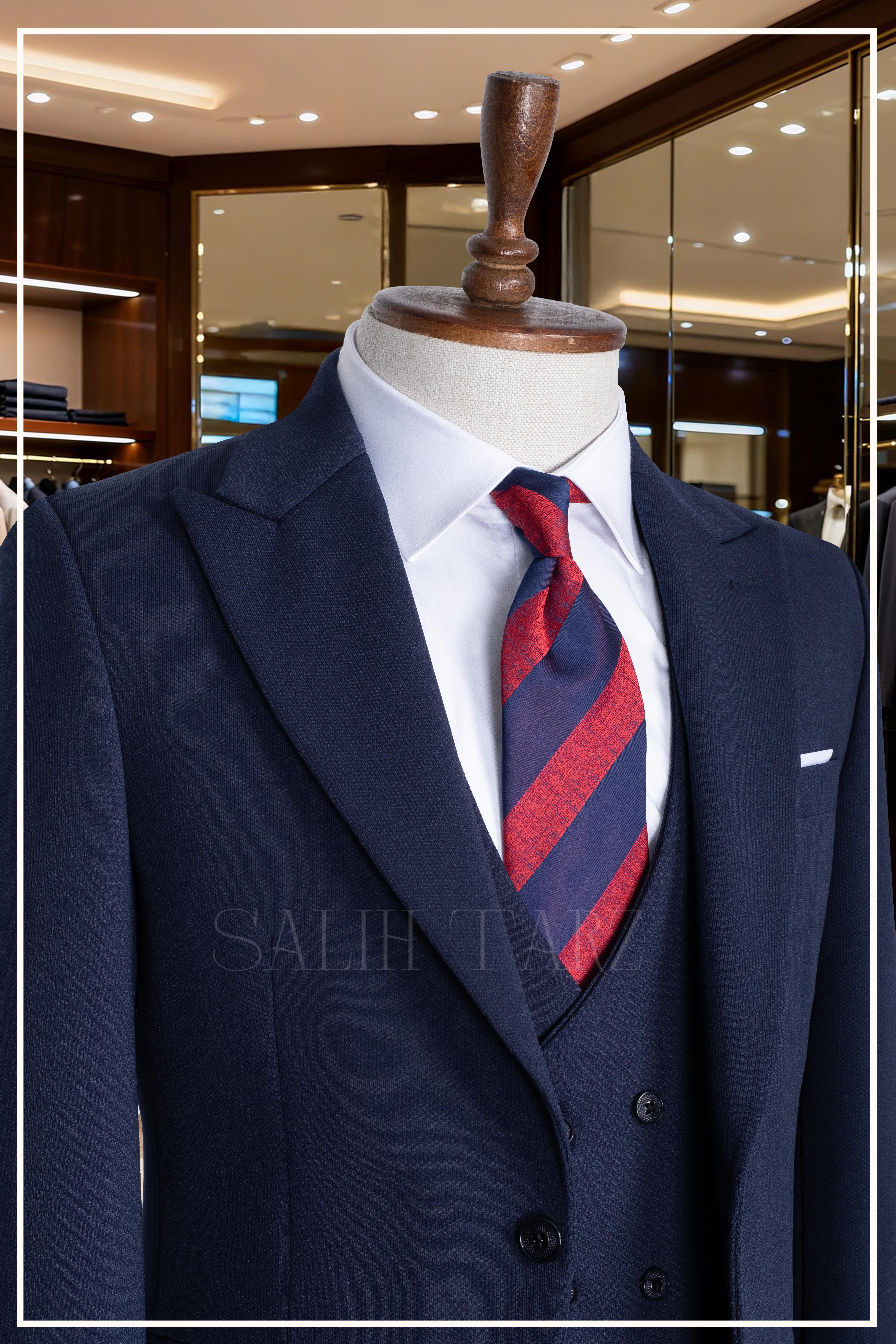 İtalyan Kesim Slim Fit Laci Yelekli Takım Elbise SD42354