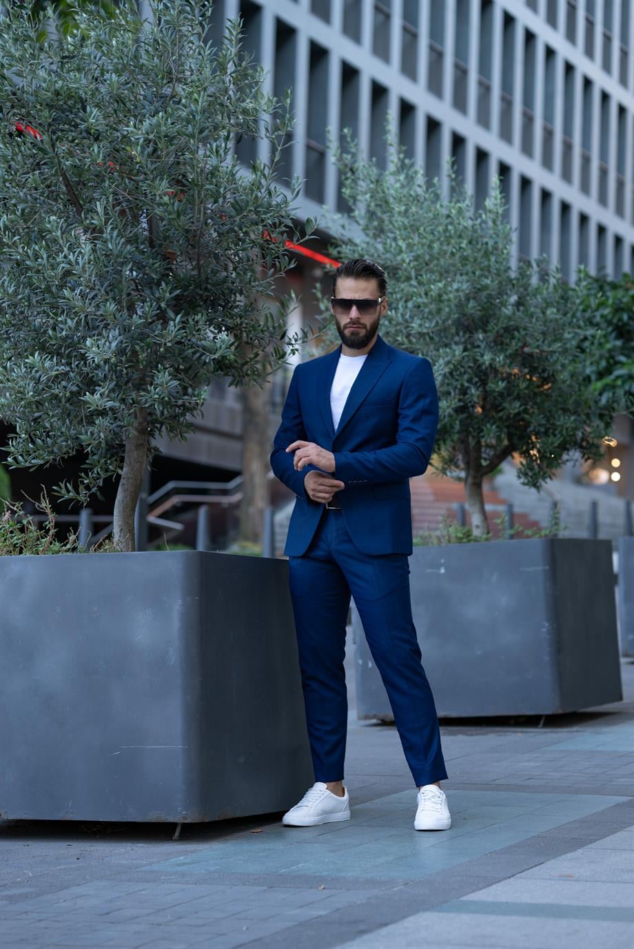İtalyan Kesim Takım Elbise Lacivert Spor - Slım Fıt SD4982