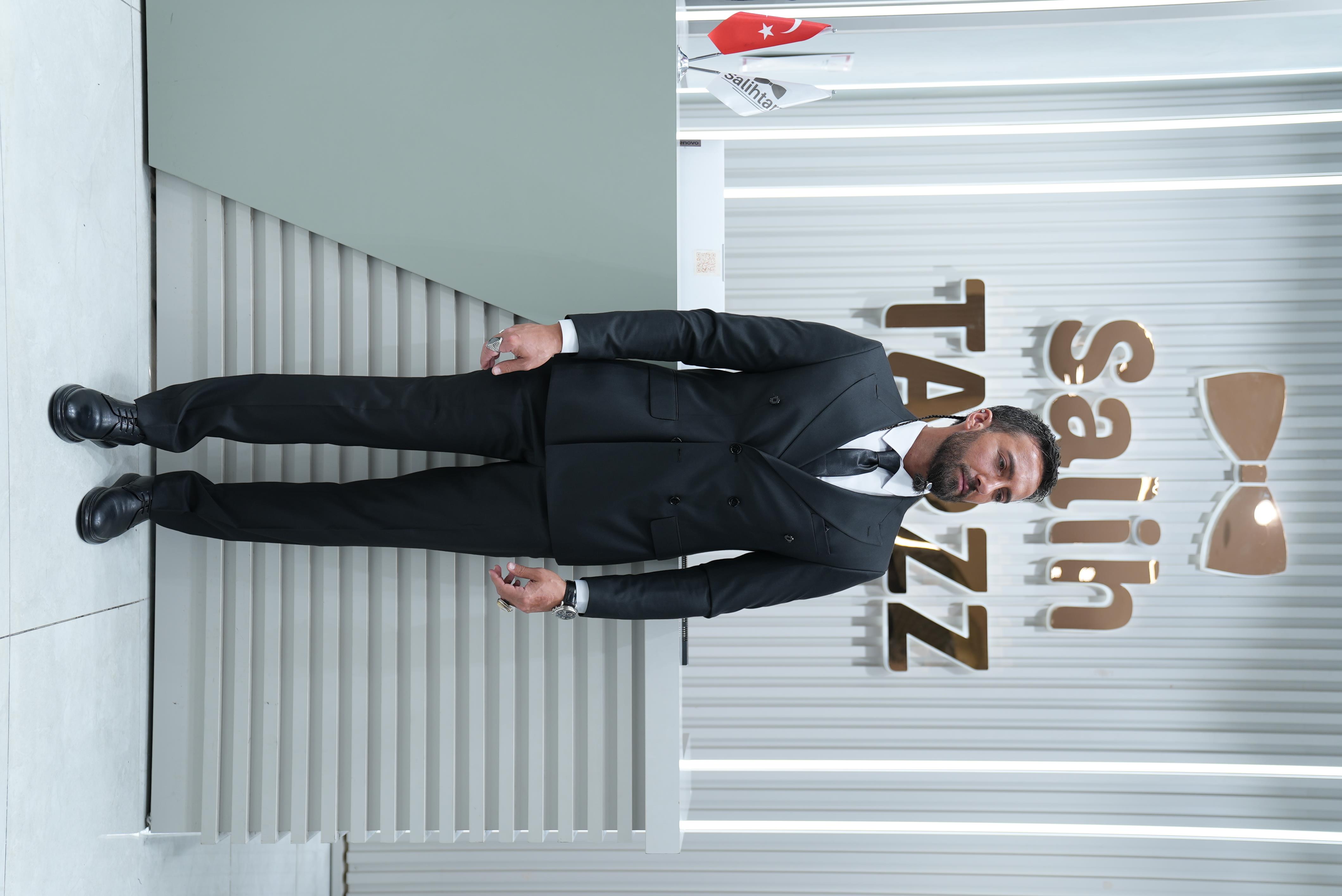 Kruvaze Siyah Erkek Takım Elbise SD42416