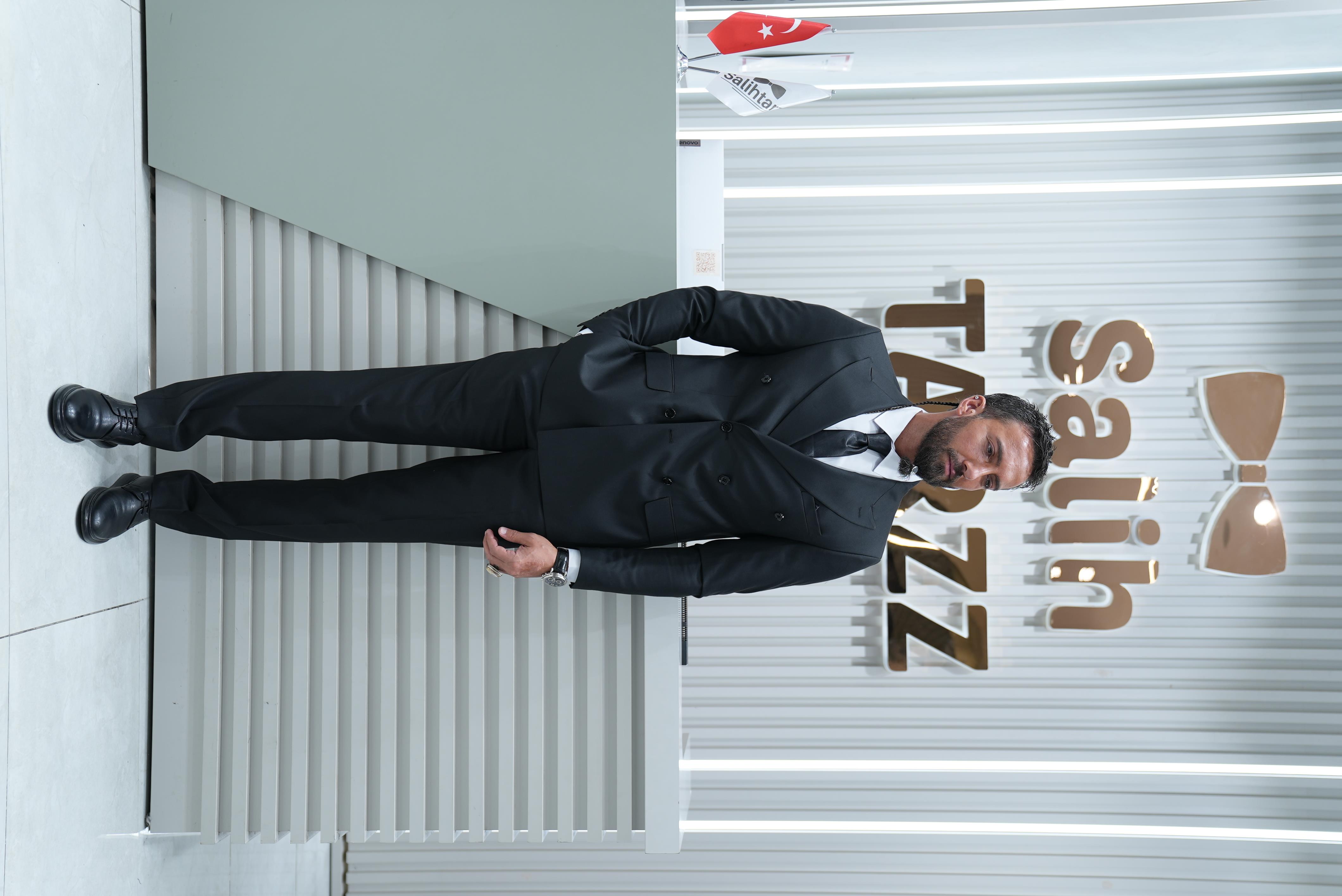 Kruvaze Siyah Erkek Takım Elbise SD42416