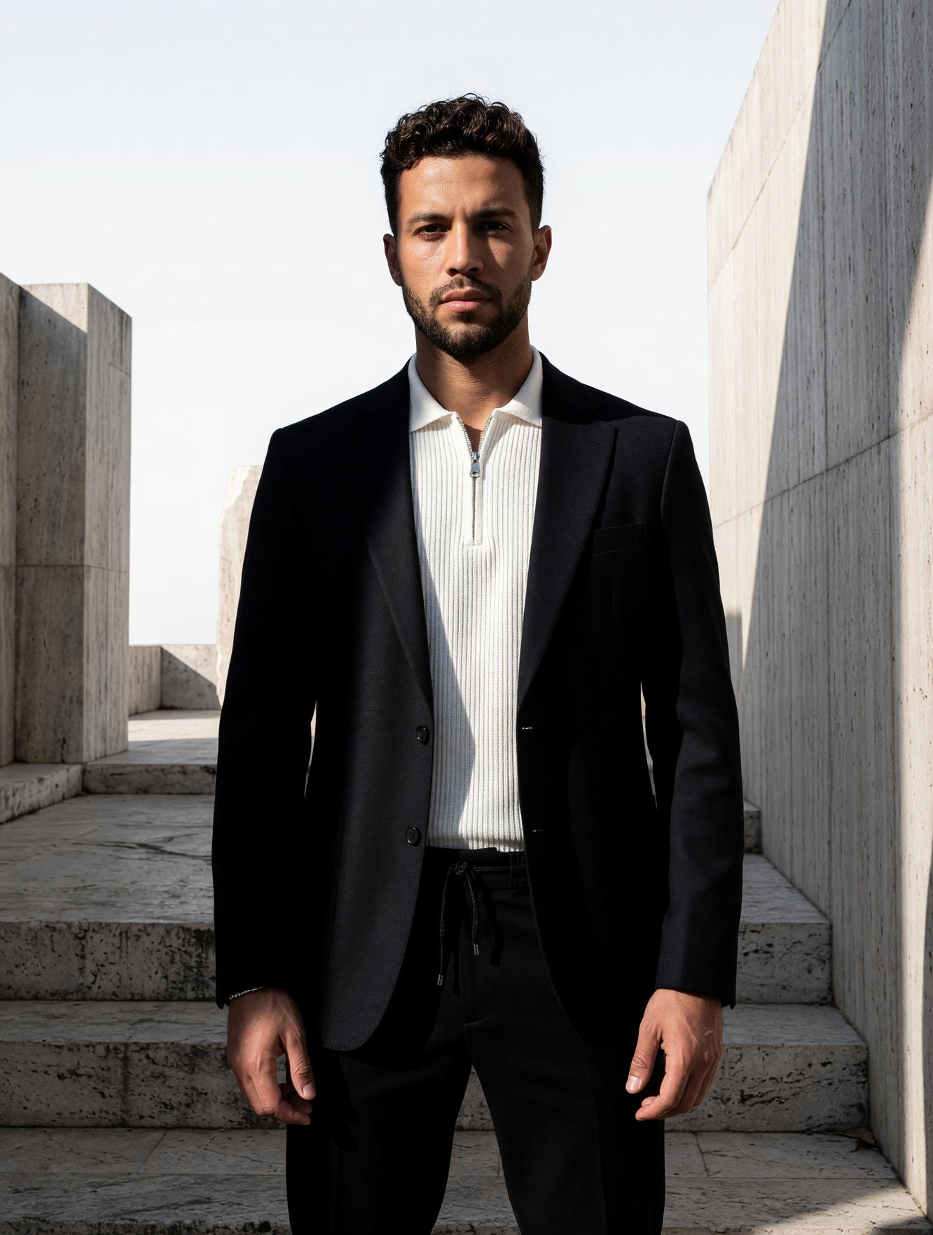 Premium Siyah Erkek Takım Elbise – Slim Fit İtalyan Kesim Modern Tasarım SD42398