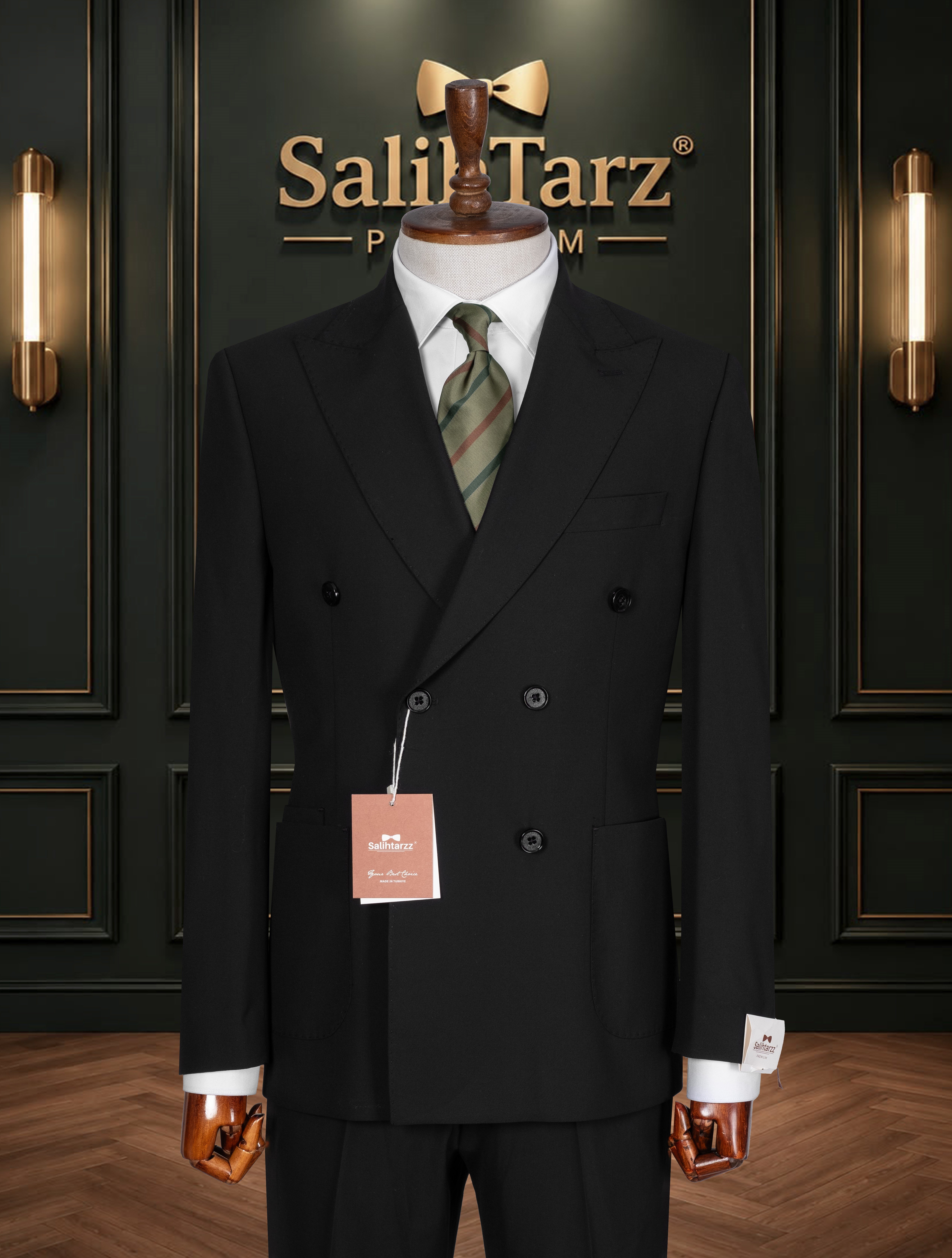 Siyah Premium Kruvaze Torba Takım Elbise SD42467