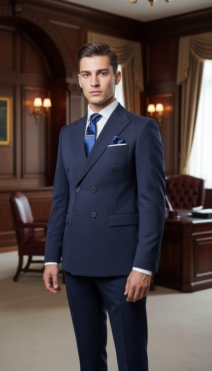 Slim Fit İtalyan Kesim Laci Kruvaze Erkek Takım Elbise (Premium) – SD42320