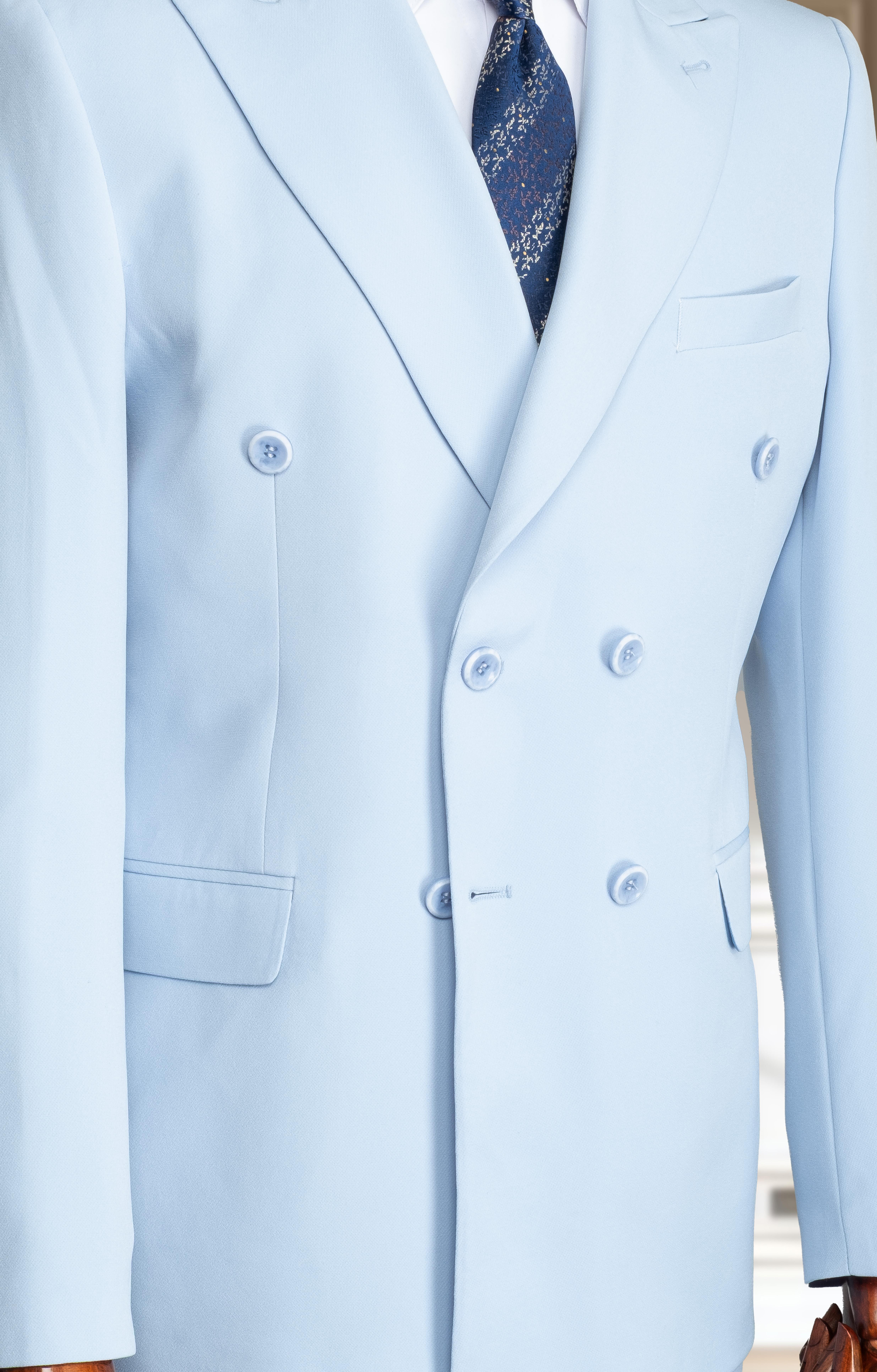 Takım Elbise Kruvaze SlimFit Buz Mavisi SD42181