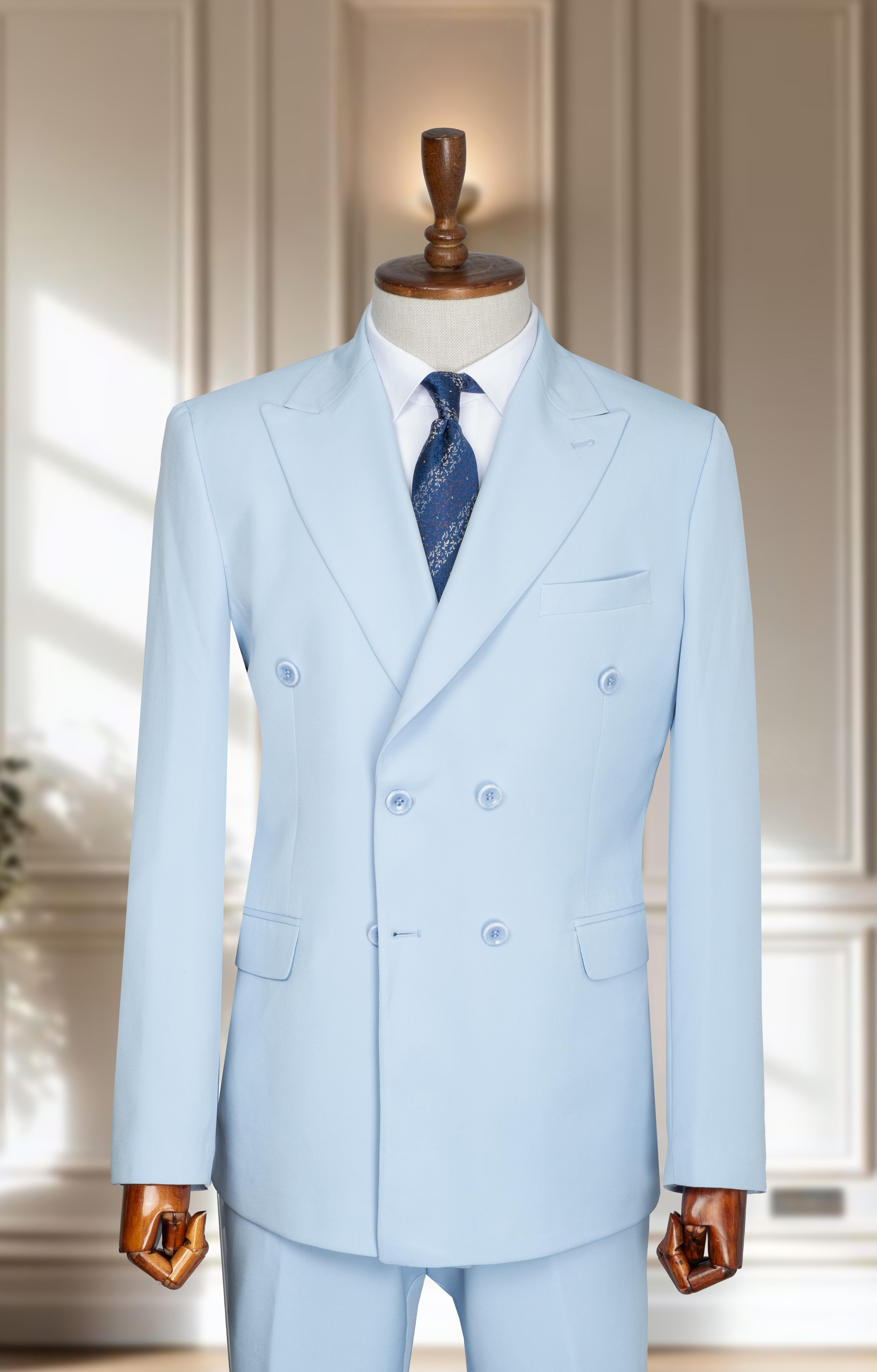 Takım Elbise Kruvaze SlimFit Buz Mavisi SD42181