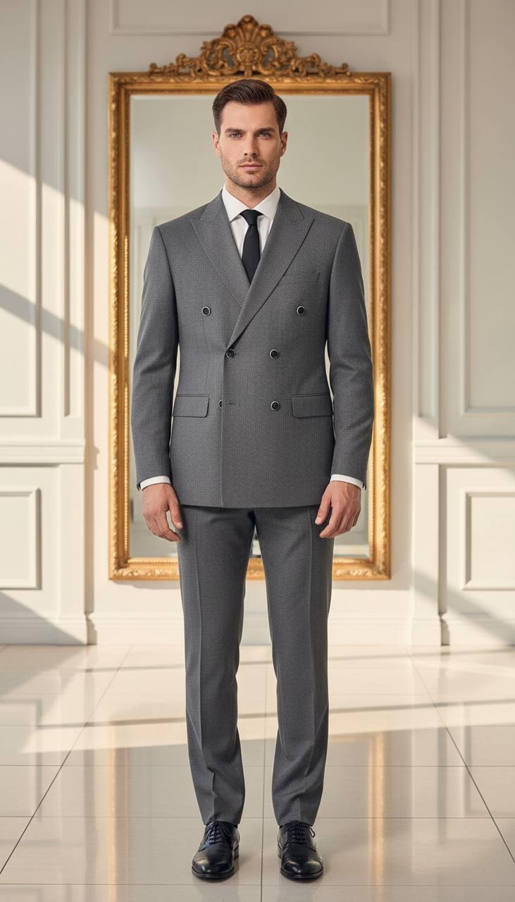 Takım Elbise Kruvaze SlimFit Füme SD42240