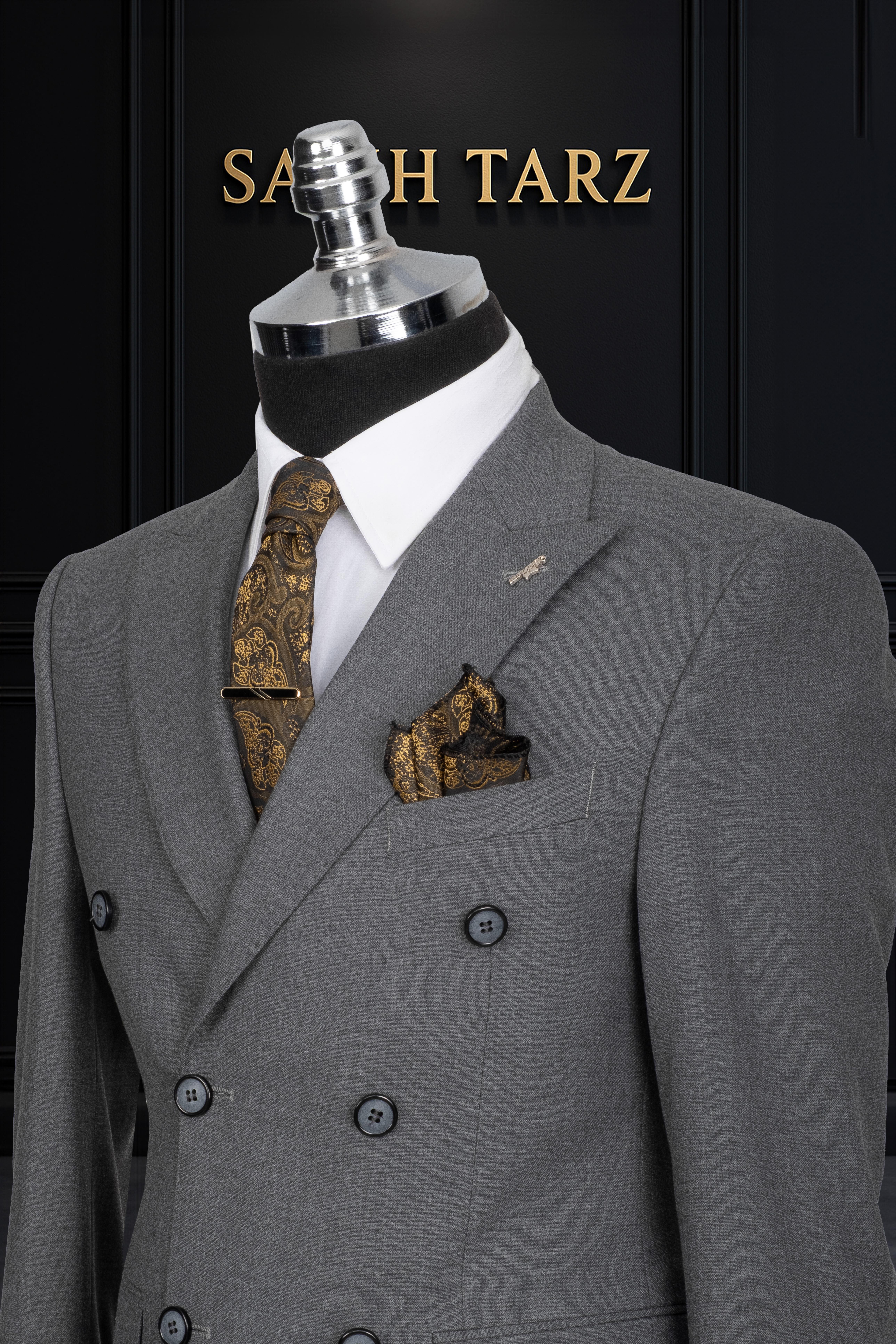 Takım Elbise Kruvaze SlimFit Gri SD42156