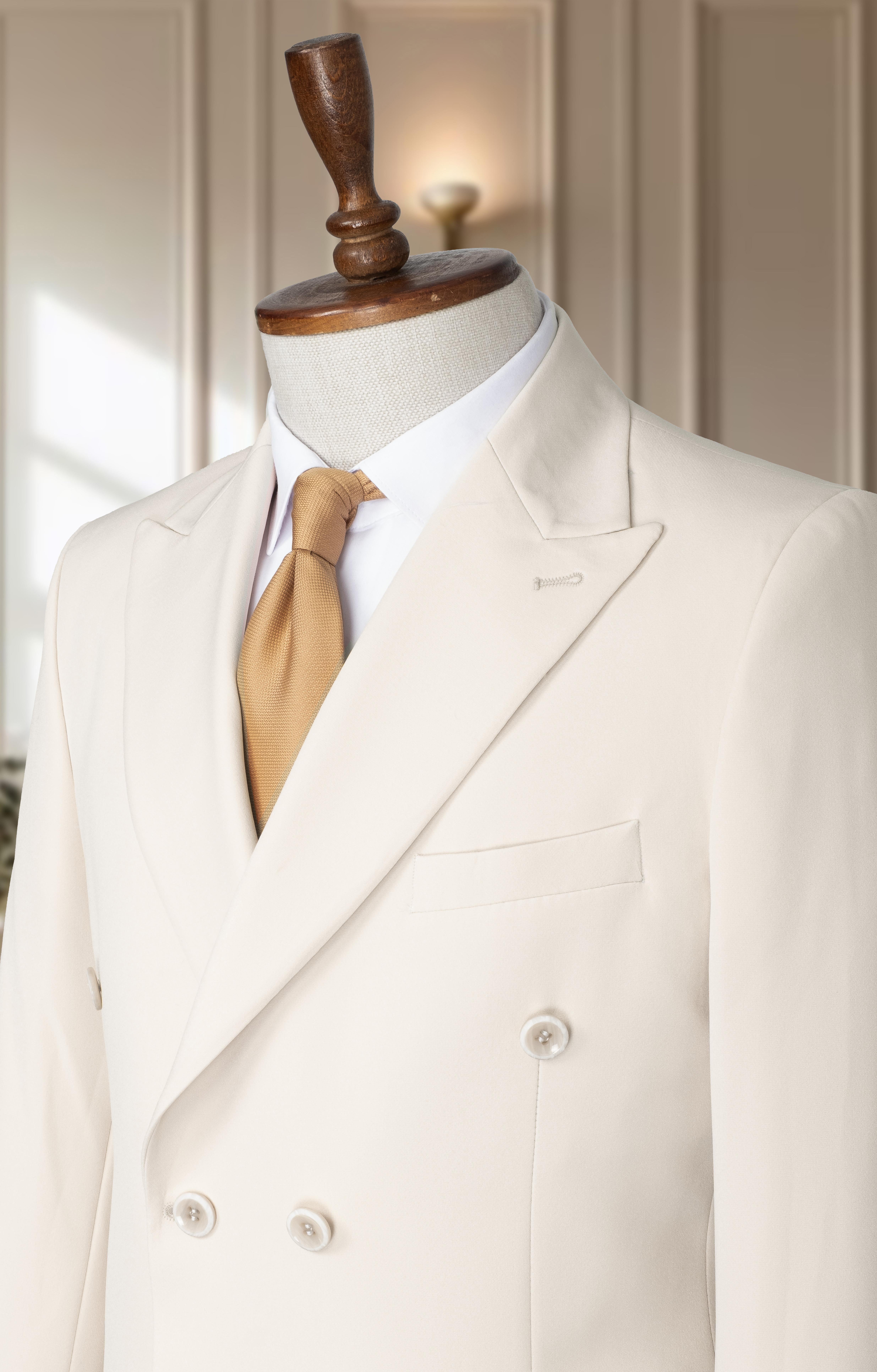 Takım Elbise Kruvaze SlimFit Krem SD42190