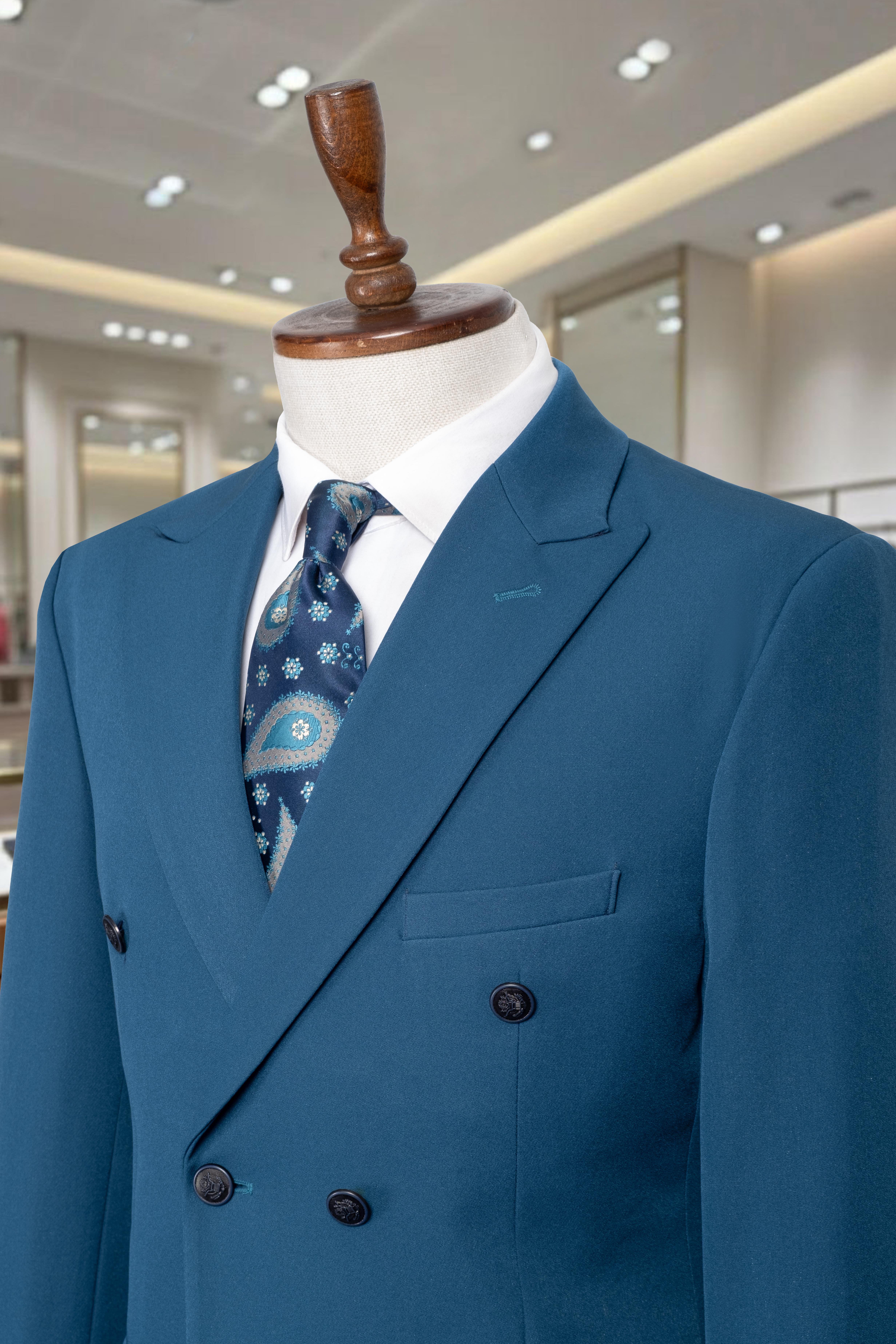 Takım Elbise Kruvaze SlimFit Mavi SD42261