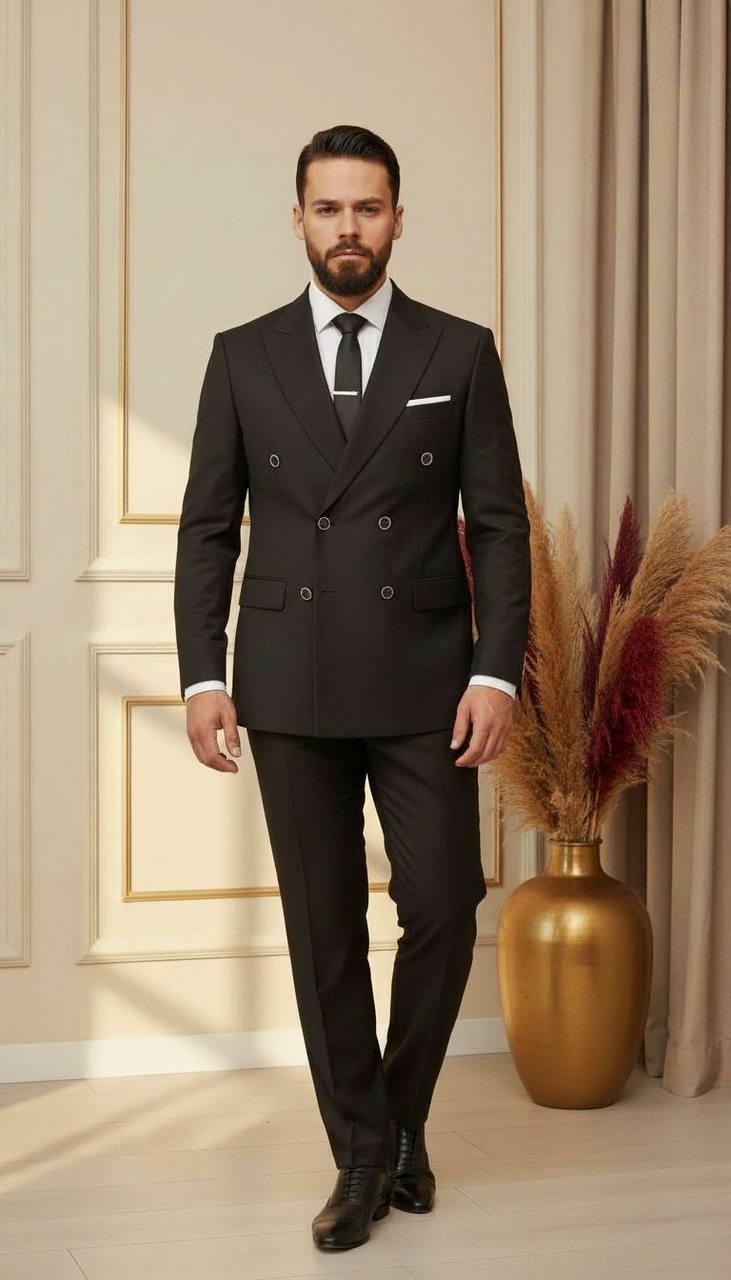 Takım Elbise Kruvaze SlimFit Siyah SD42239
