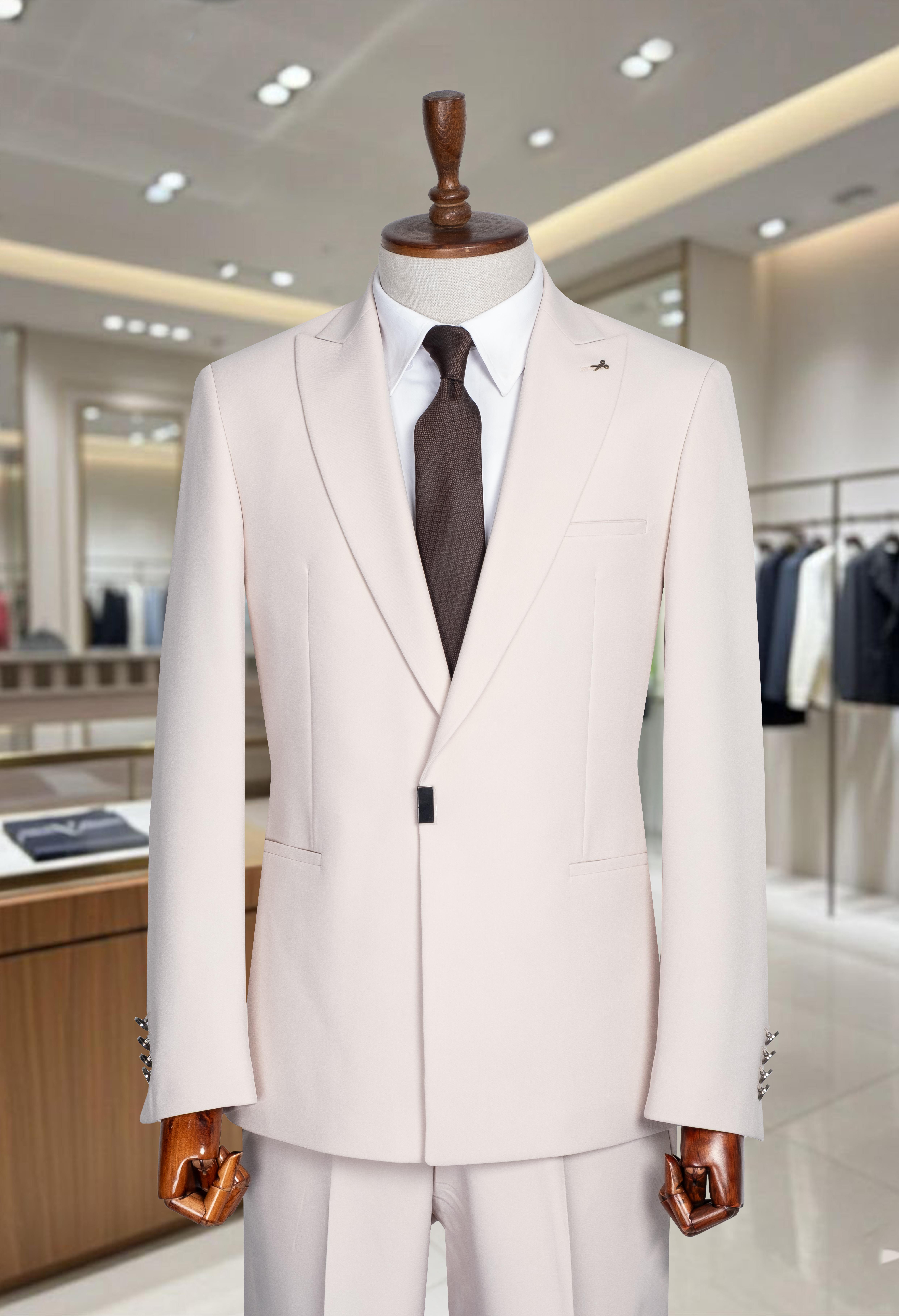 Takım Elbise SlimFit Bej Premium SD42288