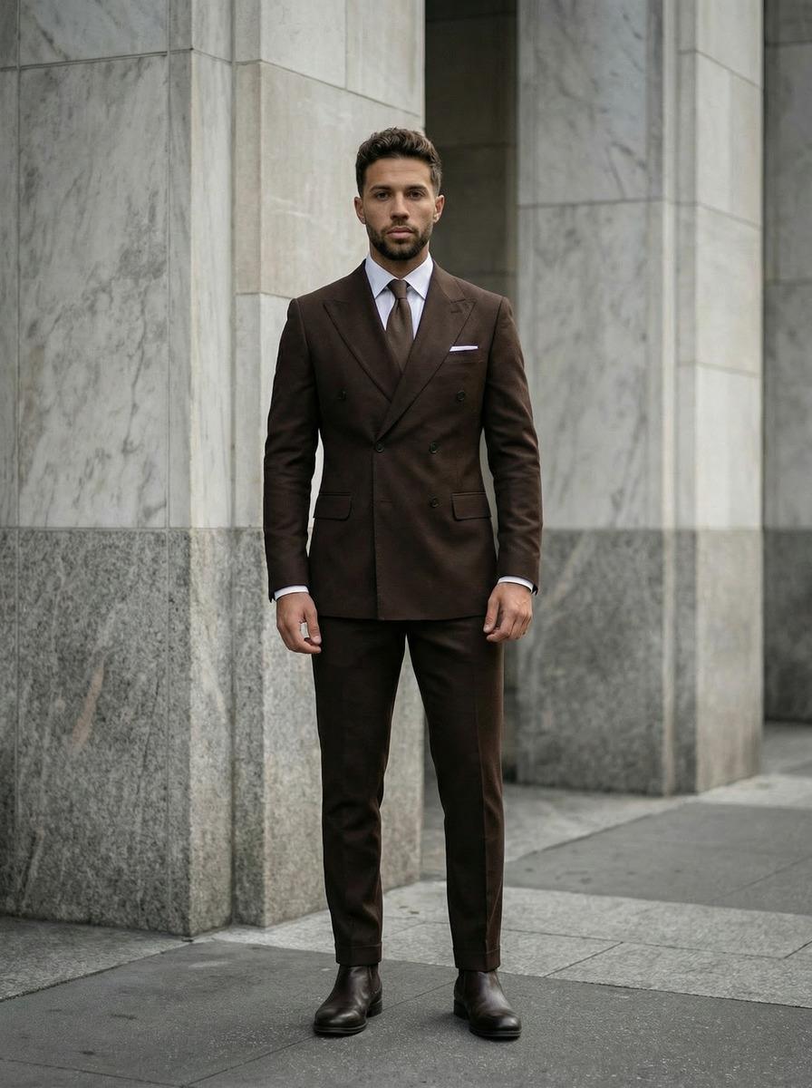 Takım Elbise SlimFit Kahve Kruvaze Premium SD42365