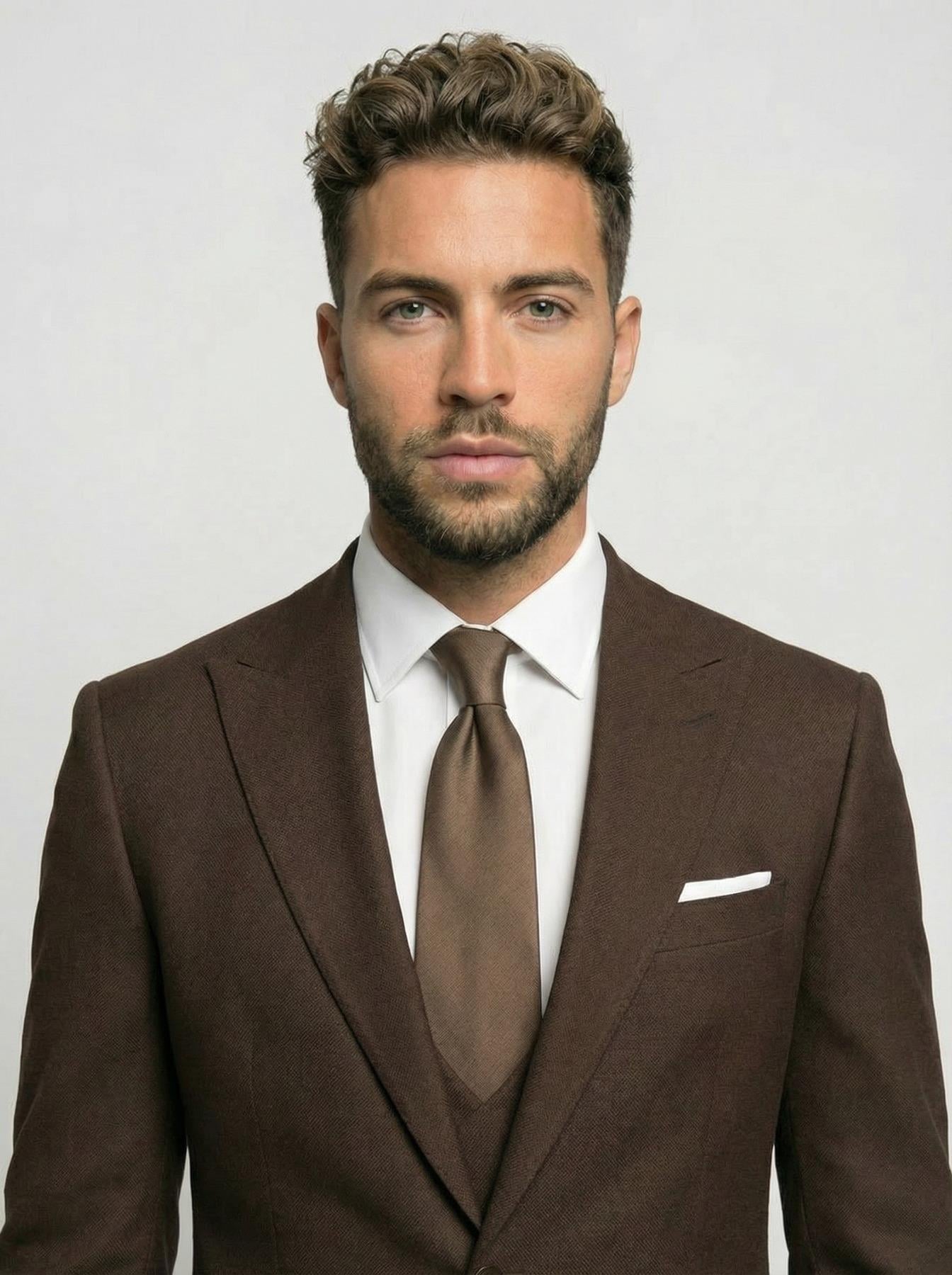 Takım Elbise SlimFit Kahve Yelekli Premium SD42376