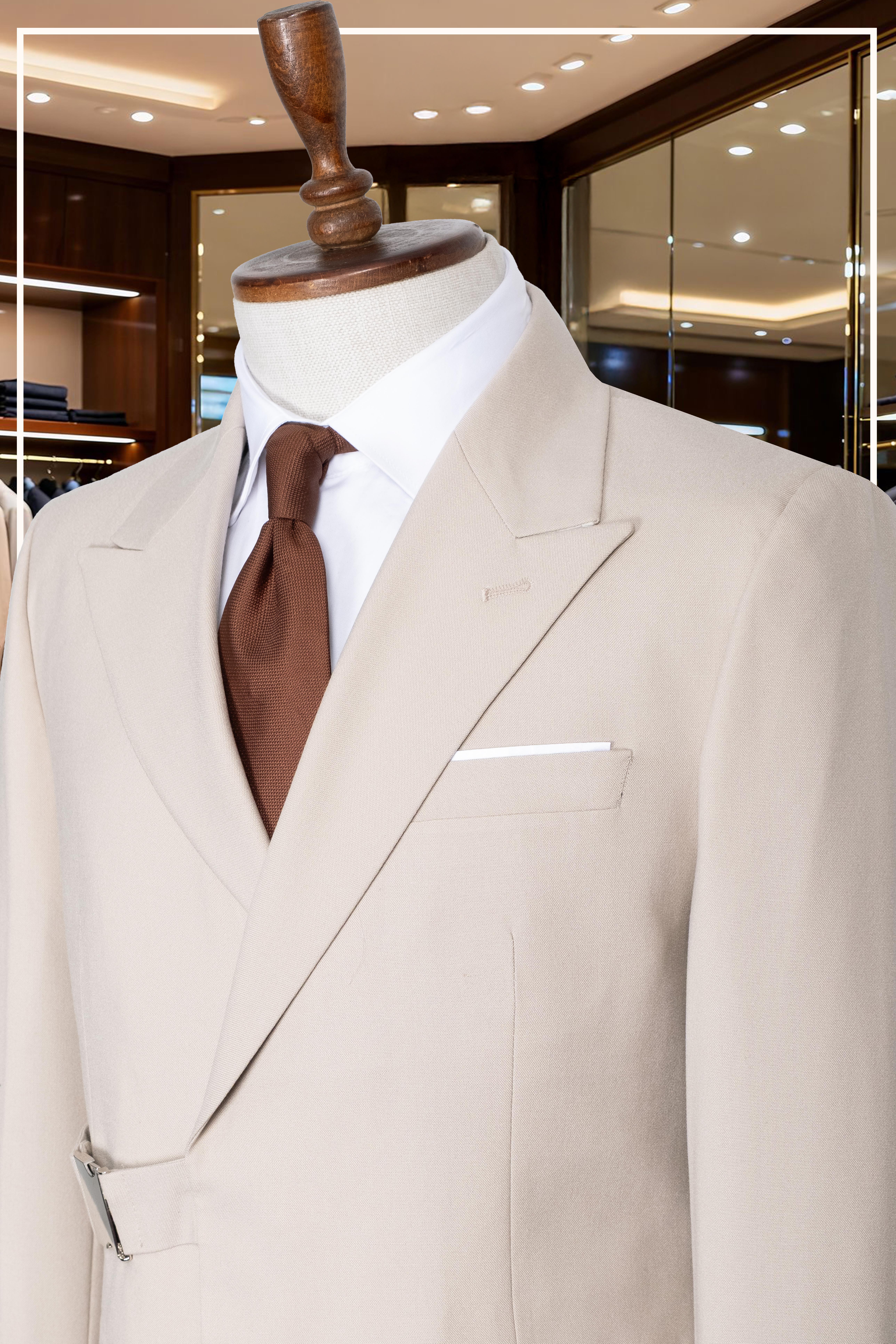 Takım Elbise SlimFit Krem Tokalı Premium SD42331