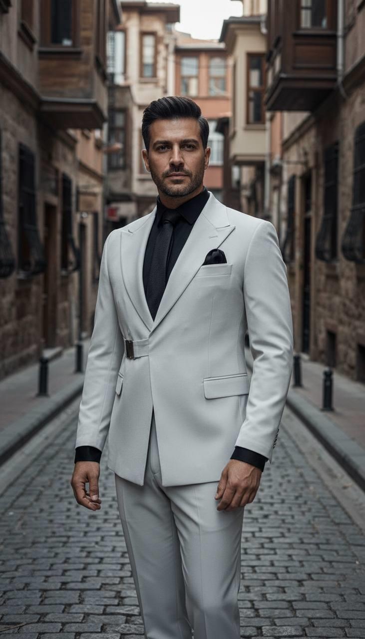 Takım Elbise SlimFit Krem Tokalı Premium SD42326