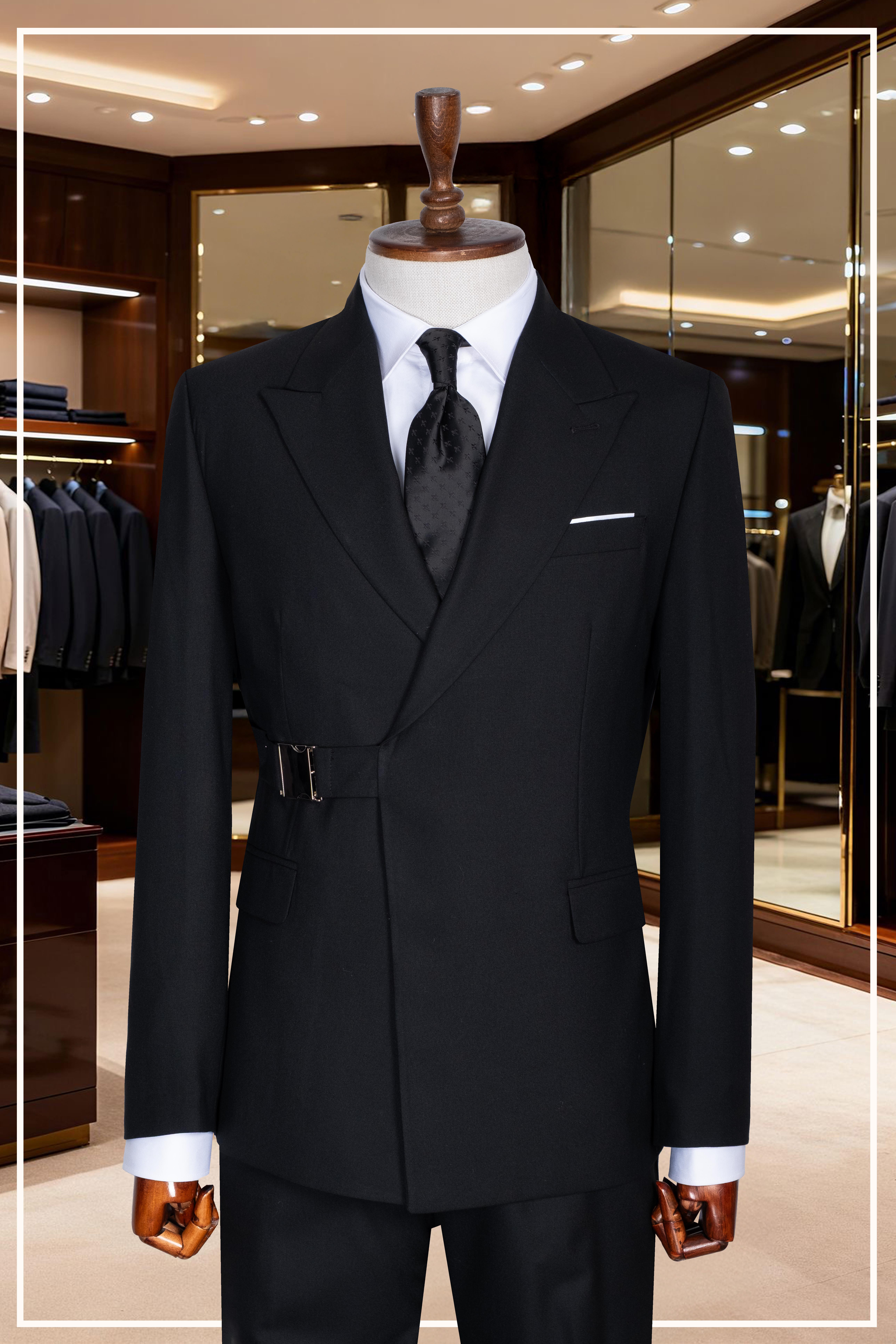 Takım Elbise SlimFit Siyah Tokalı Premium SD42329