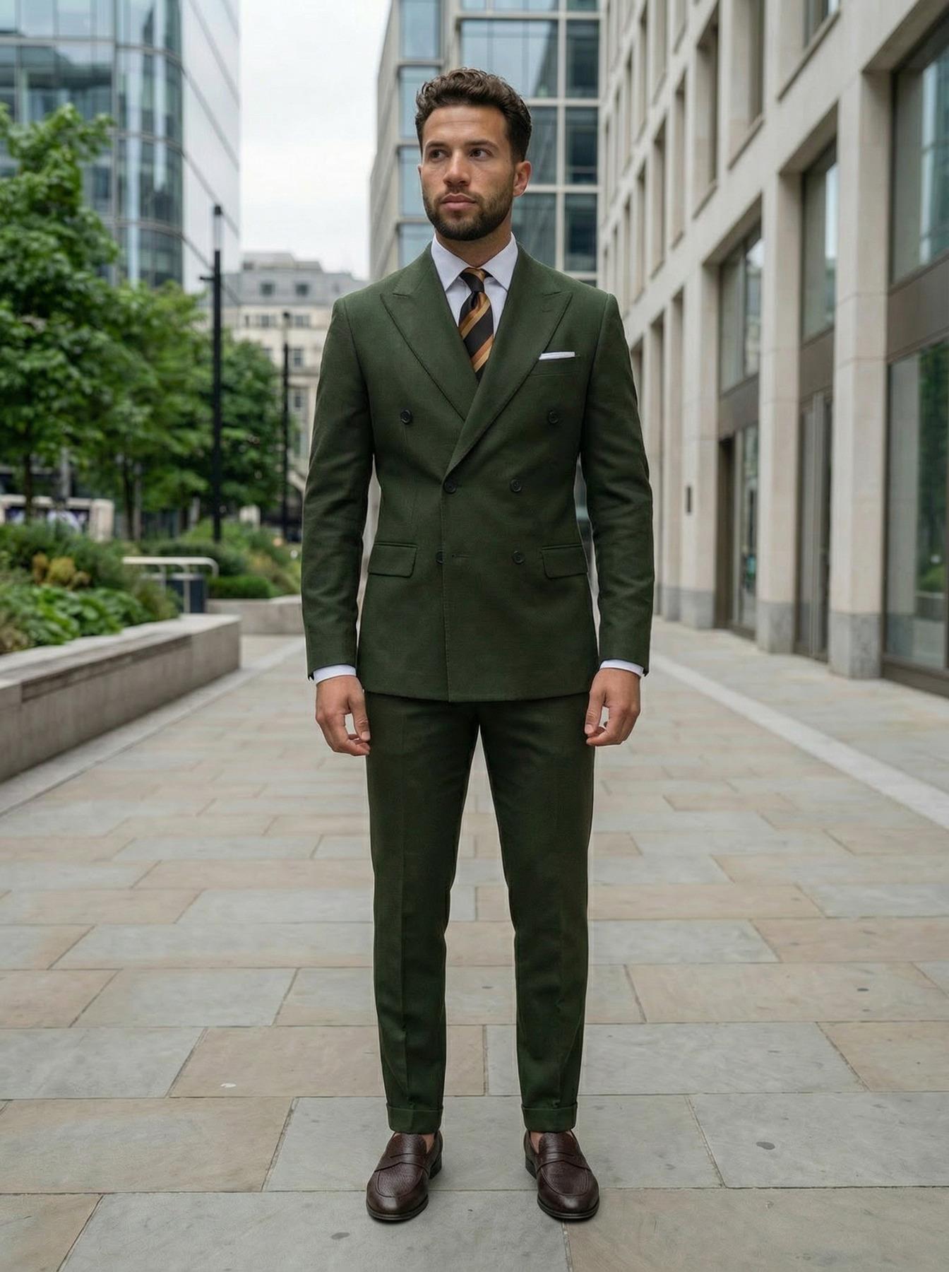 Takım Elbise SlimFit Yeşil Kruvaze Premium SD42370