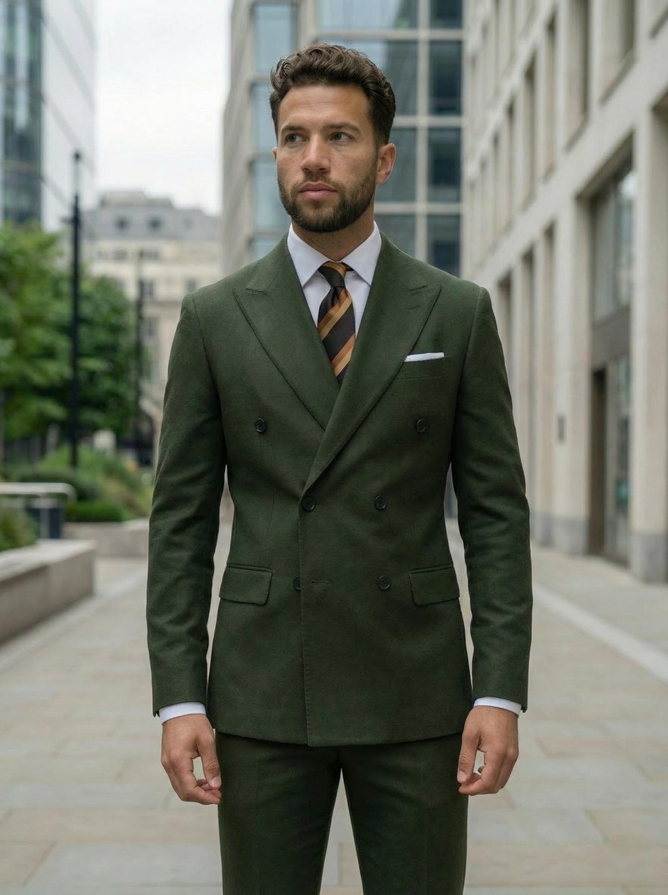Takım Elbise SlimFit Yeşil Kruvaze Premium SD42370