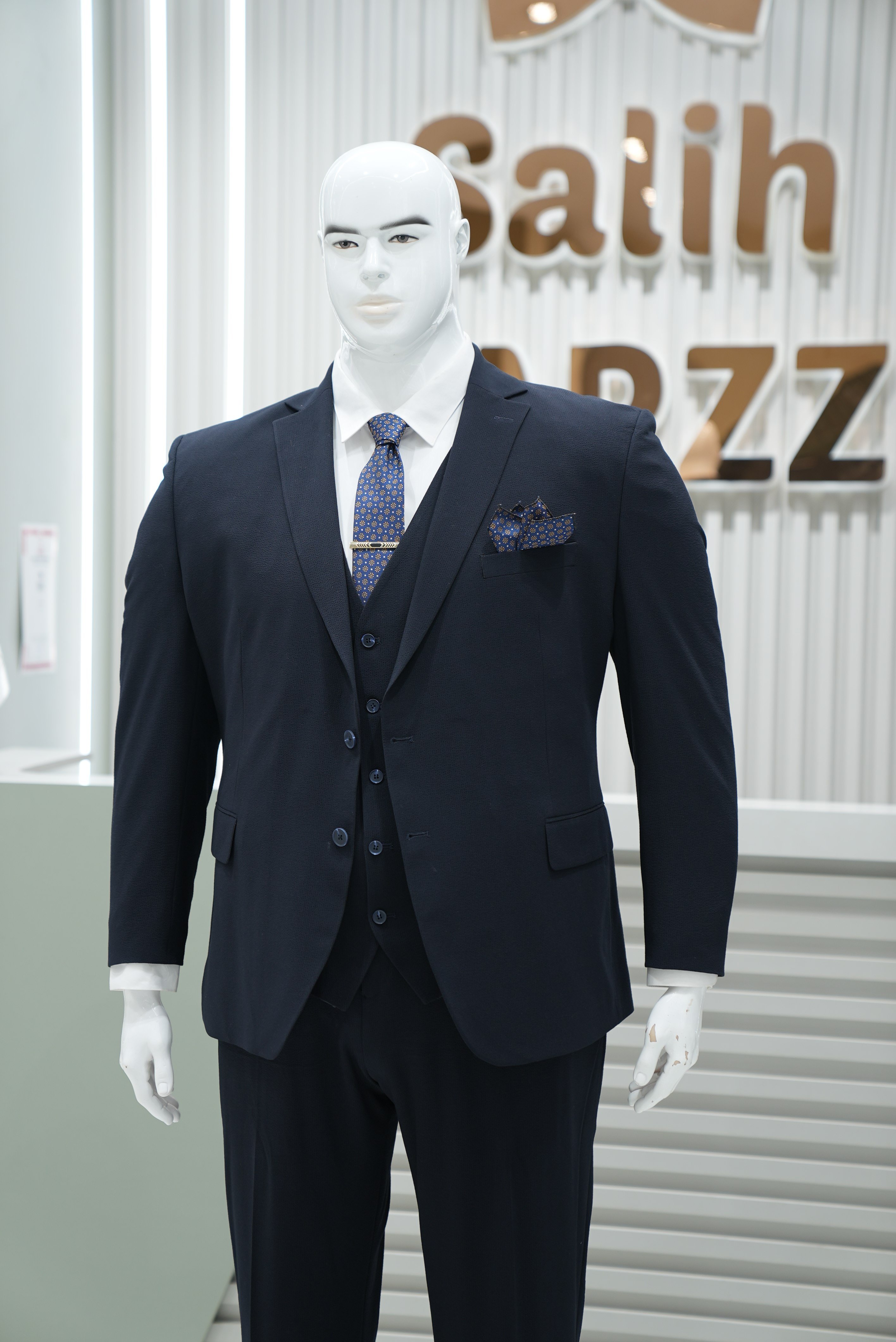 Takım Elbise Yelekli Battal Büyük Beden Laci SD42431