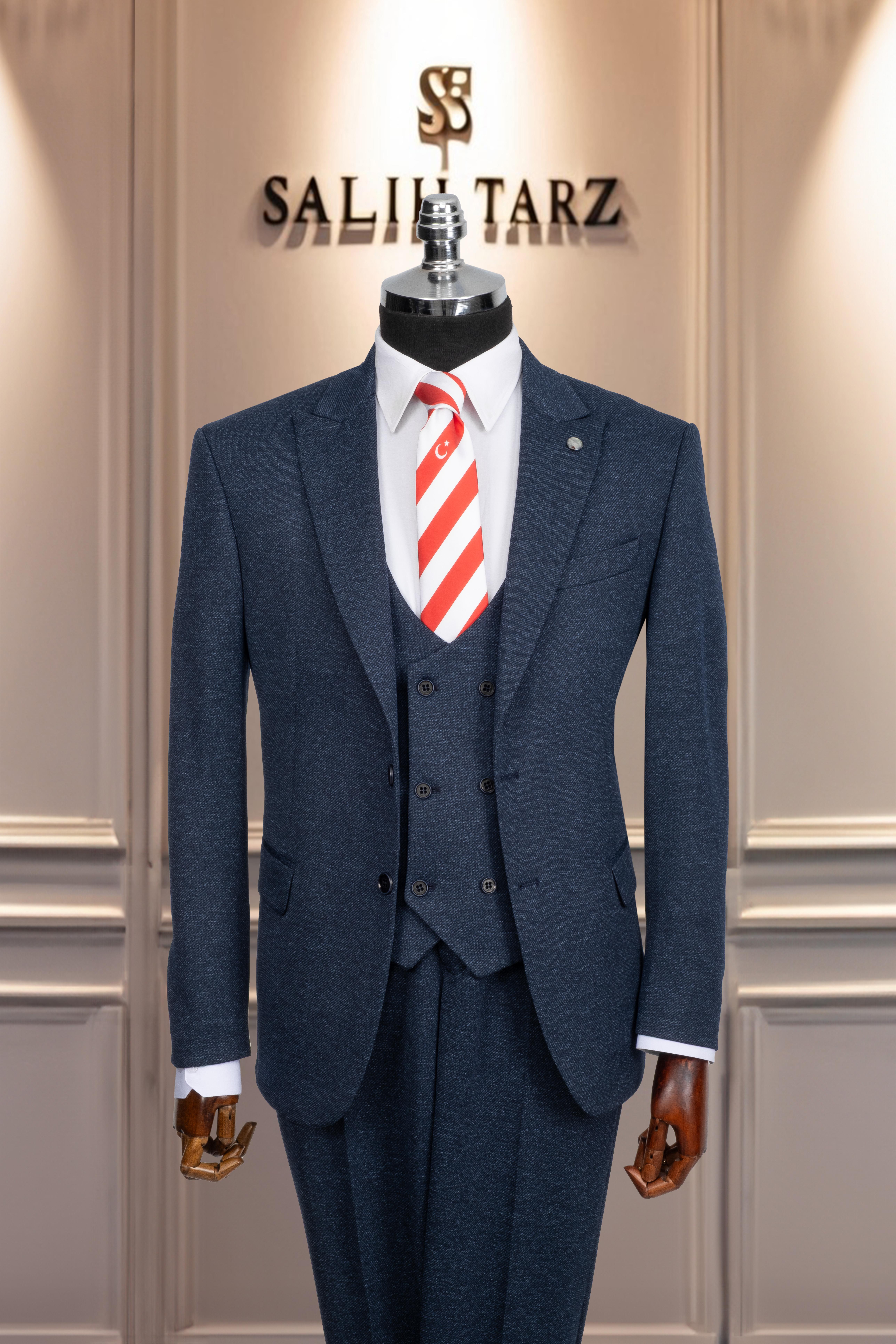 Takım Elbise Yelekli SlimFit Mavi SD42173