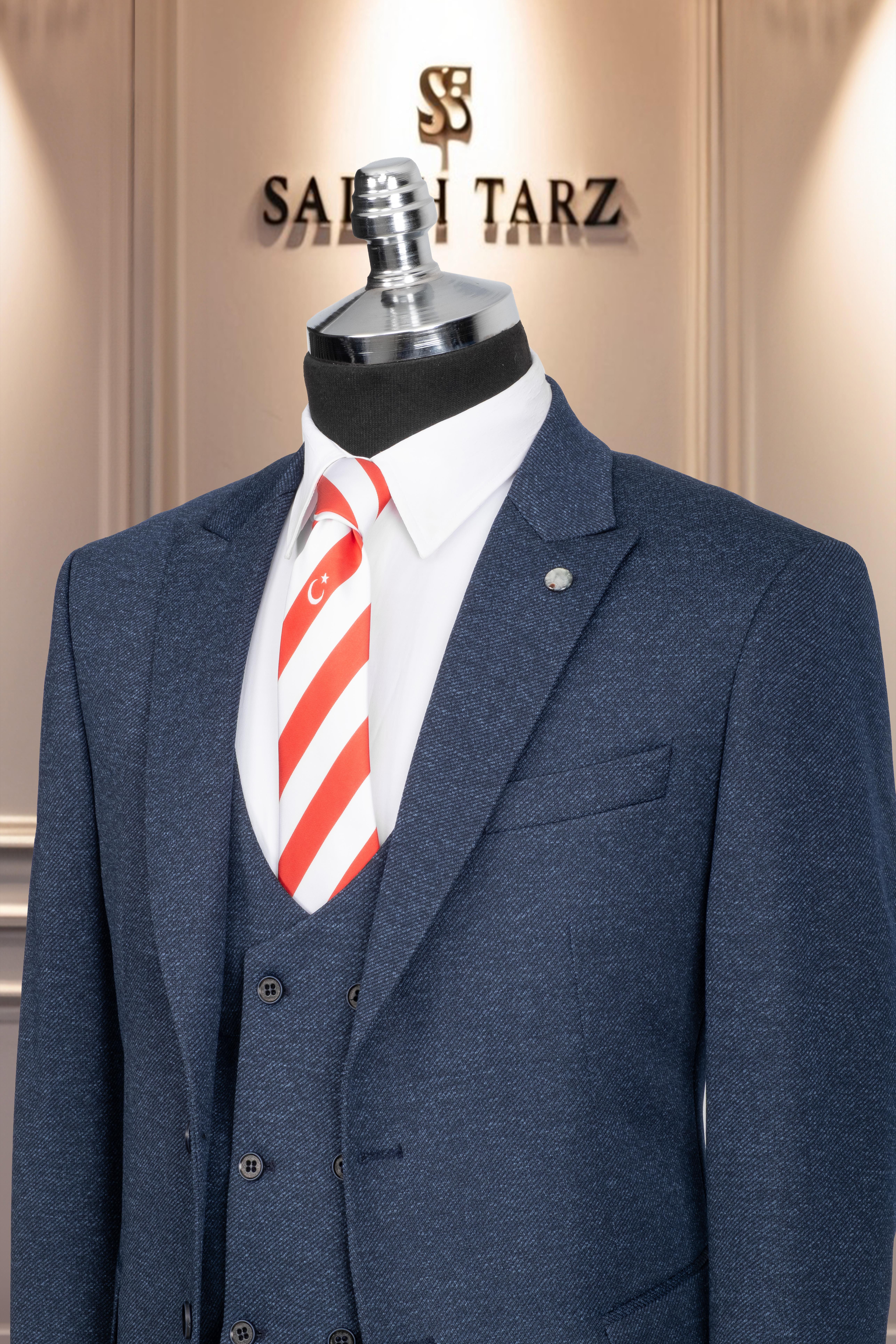 Takım Elbise Yelekli SlimFit Mavi SD42173