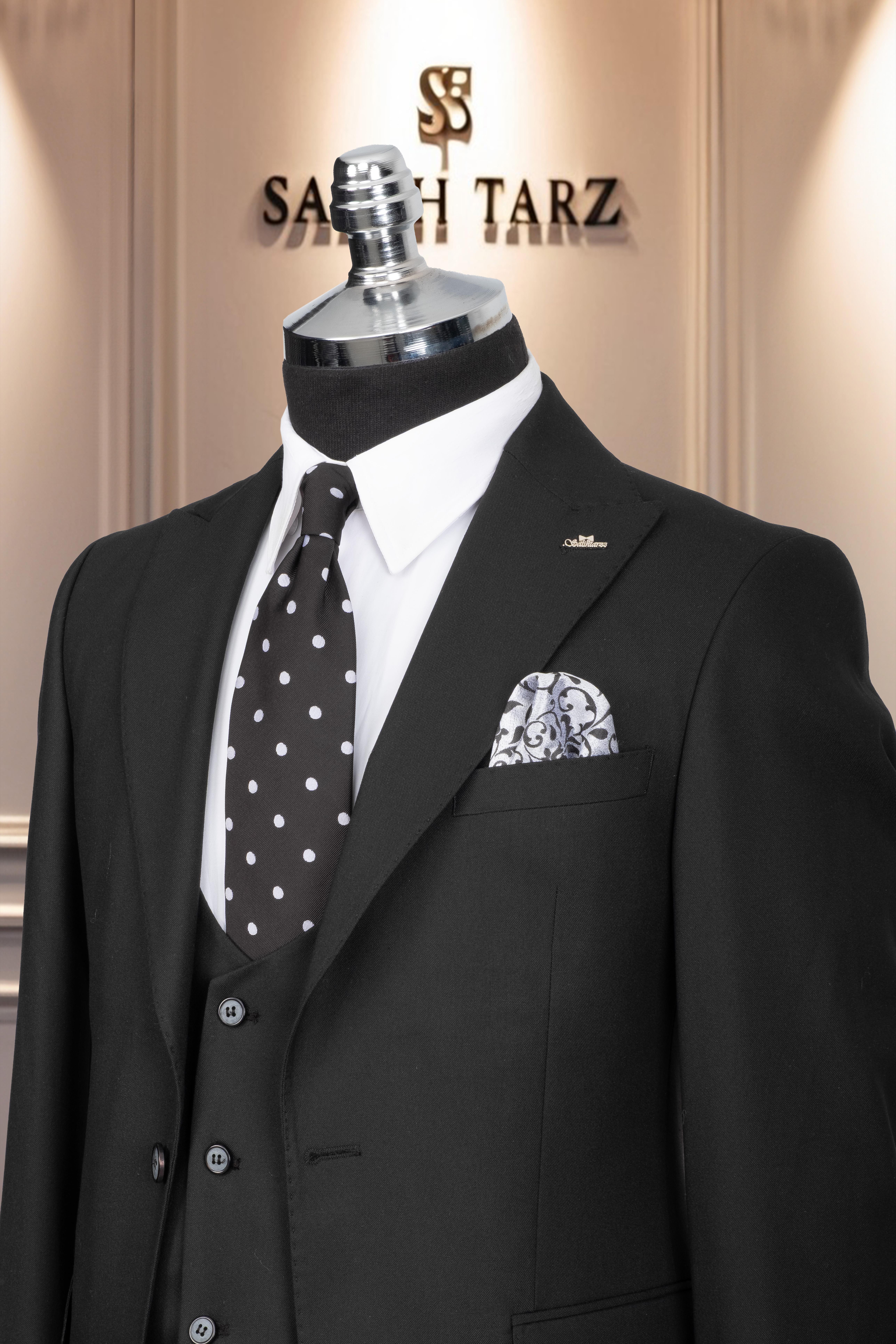 Takım Elbise Yelekli SlimFit Siyah SD42162