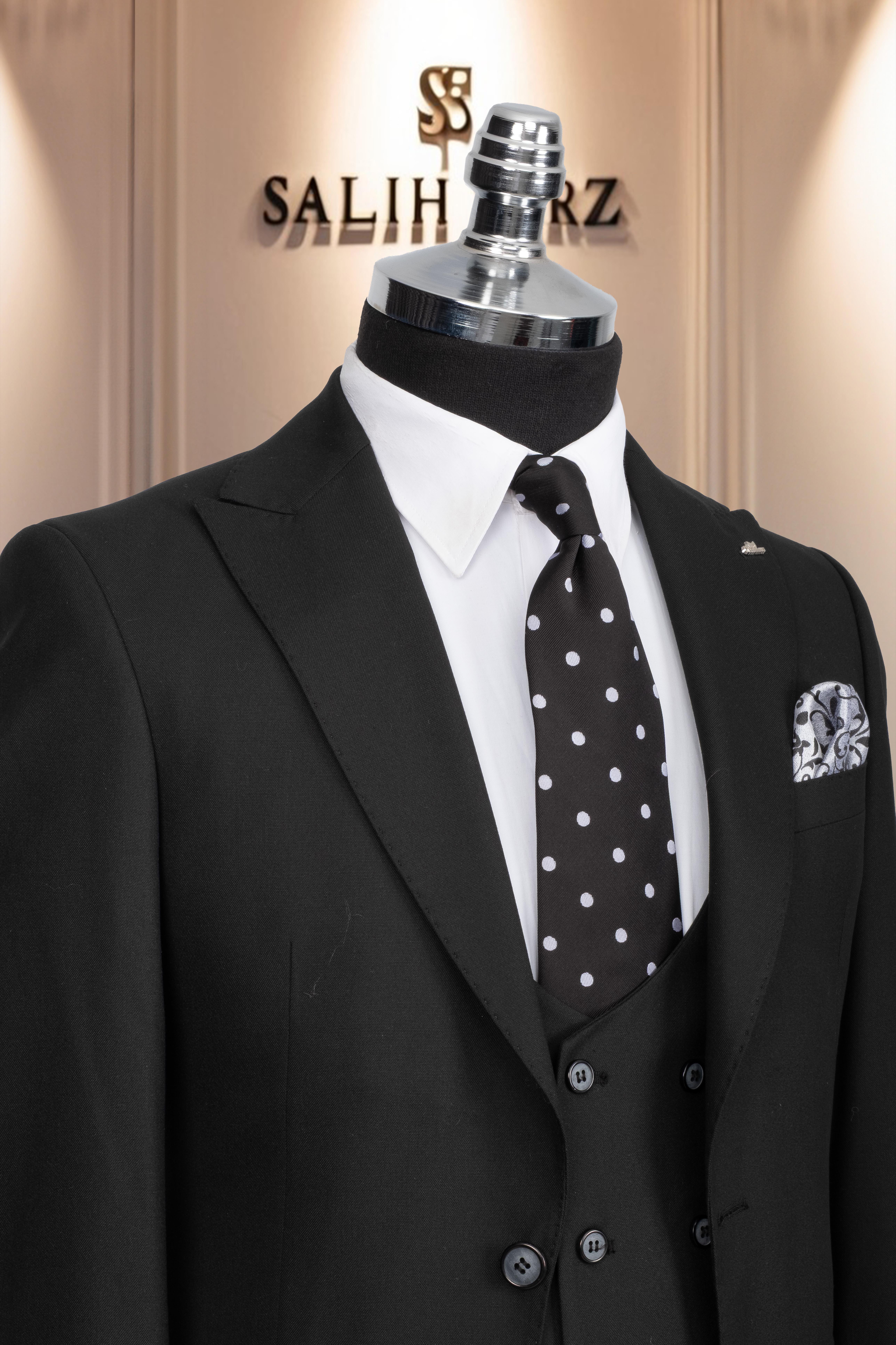 Takım Elbise Yelekli SlimFit Siyah SD42162