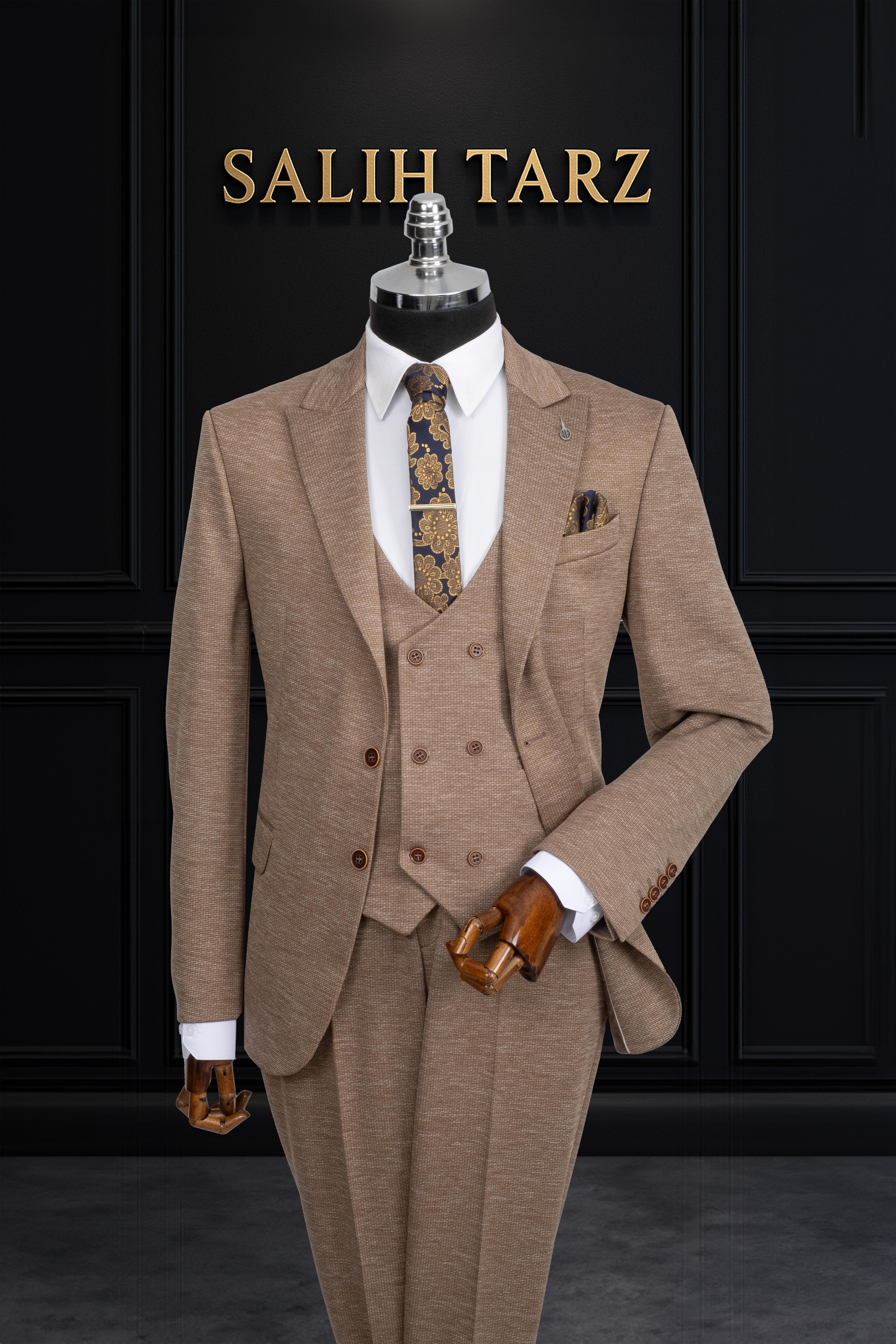Takım Elbise Yelekli SlimFit Vizon SD42172