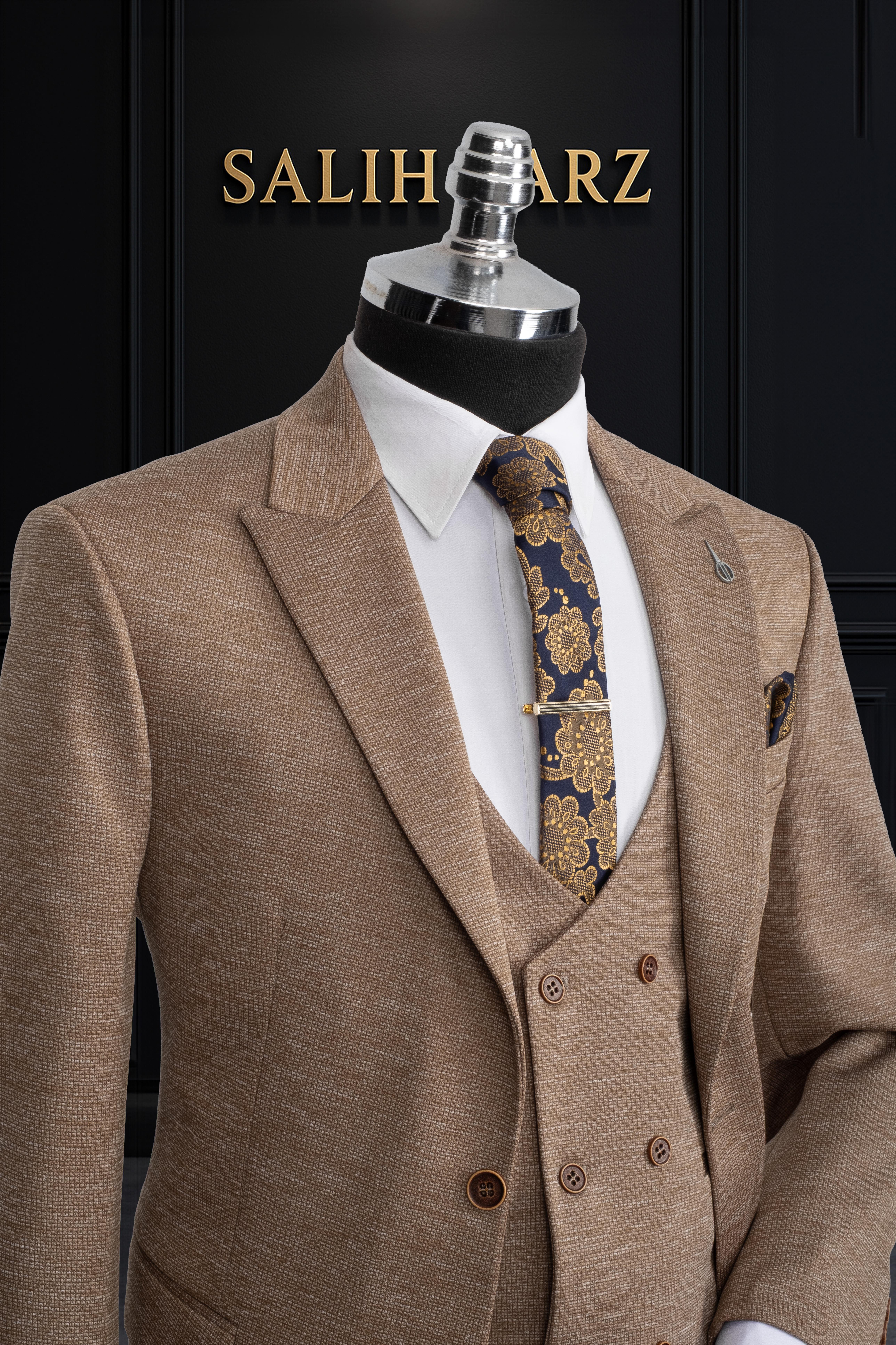 Takım Elbise Yelekli SlimFit Vizon SD42172