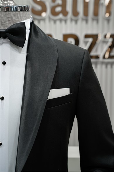 Damatlık İtalyan Kesim Slim Fit Yelekli Siyah SD42507