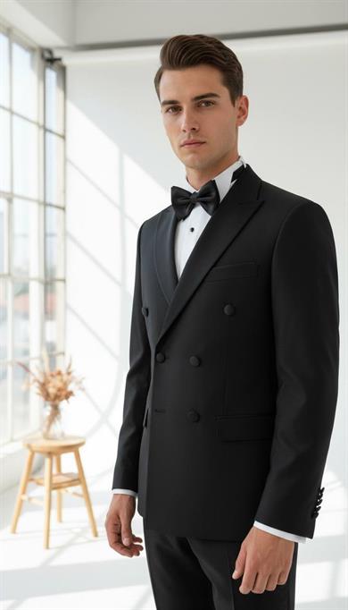 Damatlık Kruvaze SlimFit Siyah SD42250