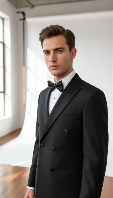 Damatlık Kruvaze SlimFit Siyah SD42250