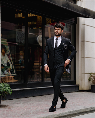 YENİ SEZON İTALYAN KESİM SLİMFİT SİYAH TAKIM ELBİSE SD4806