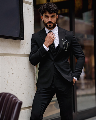 YENİ SEZON İTALYAN KESİM SLİMFİT SİYAH TAKIM ELBİSE SD4806