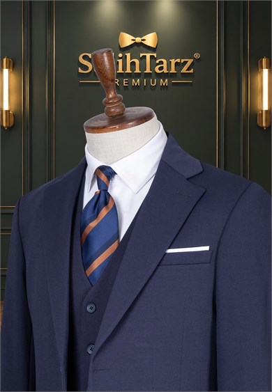 İtalyan Kesim Laci Yelekli Erkek Takım Elbise SD42483