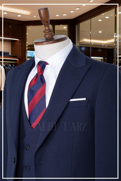 İtalyan Kesim Slim Fit Laci Yelekli Takım Elbise SD42354