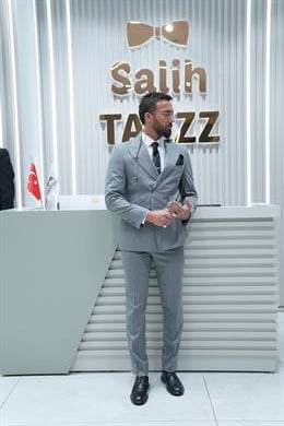 Kruvaze Gri Çizgili Erkek Takım Elbise SD42415