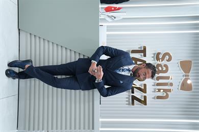 Kruvaze Lacivert Çizgili Erkek Takım Elbise SD42417