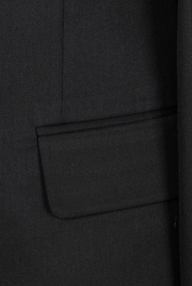Siyah Kruvaze Takım Elbise İtalyan Pileli Kemersiz Pantolon SD42451